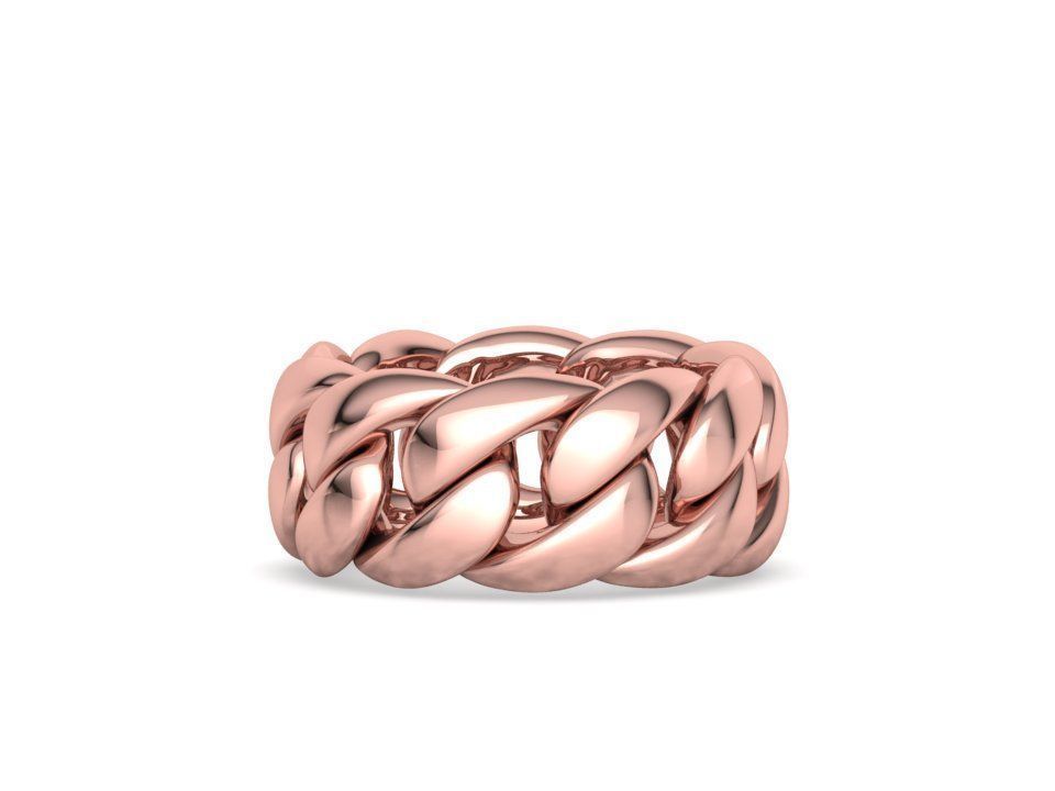Heavy Cuban Chain Ring Miami Cuban Ring 3dmodel 5-8US sizes 3D print model_2