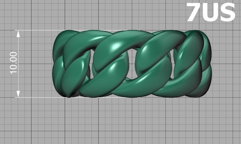 Heavy Cuban Chain Ring Miami Cuban Ring 3dmodel 5-8US sizes 3D print model_13