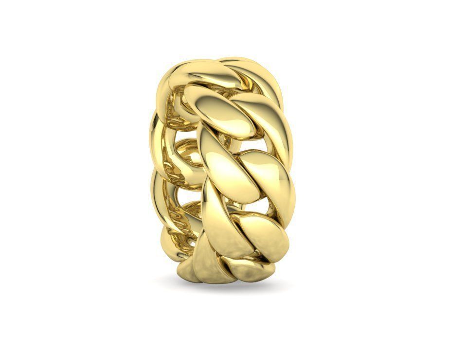 Heavy Cuban Chain Ring Miami Cuban Ring 3dmodel 5-8US sizes 3D print model_26