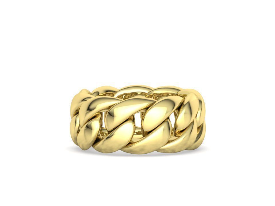 Heavy Cuban Chain Ring Miami Cuban Ring 3dmodel 5-8US sizes 3D print model_3