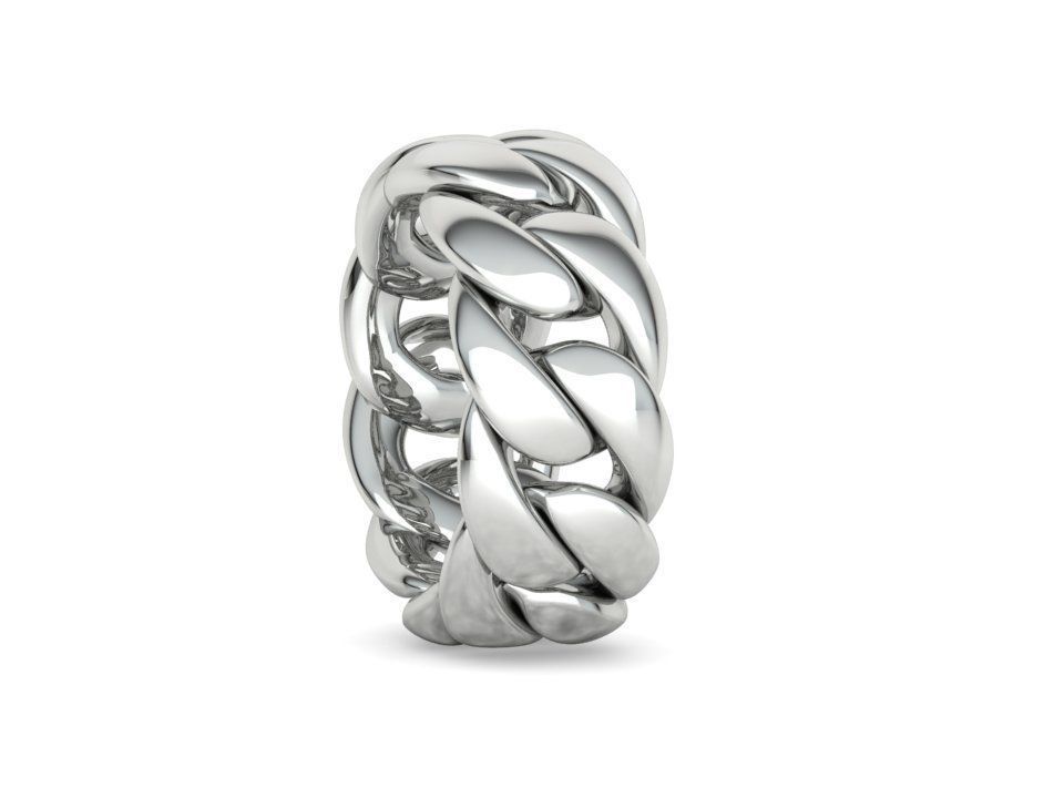 Heavy Cuban Chain Ring Miami Cuban Ring 3dmodel 5-8US sizes 3D print model_27