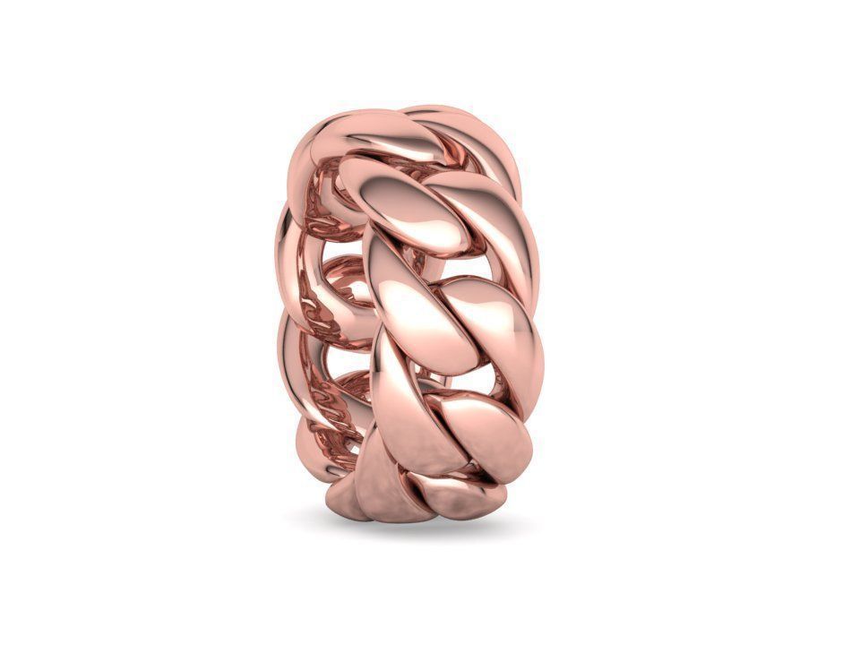 Heavy Cuban Chain Ring Miami Cuban Ring 3dmodel 5-8US sizes 3D print model_25