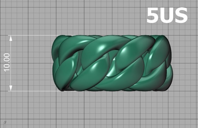 Heavy Cuban Chain Ring Miami Cuban Ring 3dmodel 5-8US sizes 3D print model_9