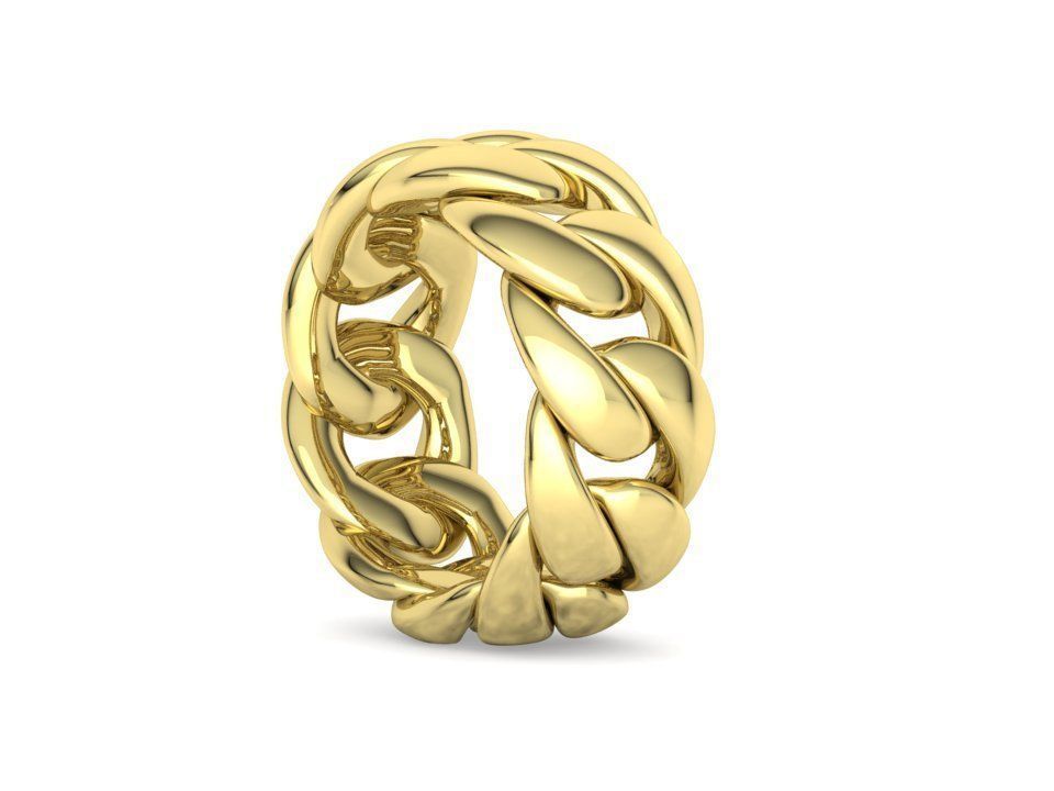 Heavy Cuban Chain Ring Miami Cuban Ring 3dmodel 5-8US sizes 3D print model_23