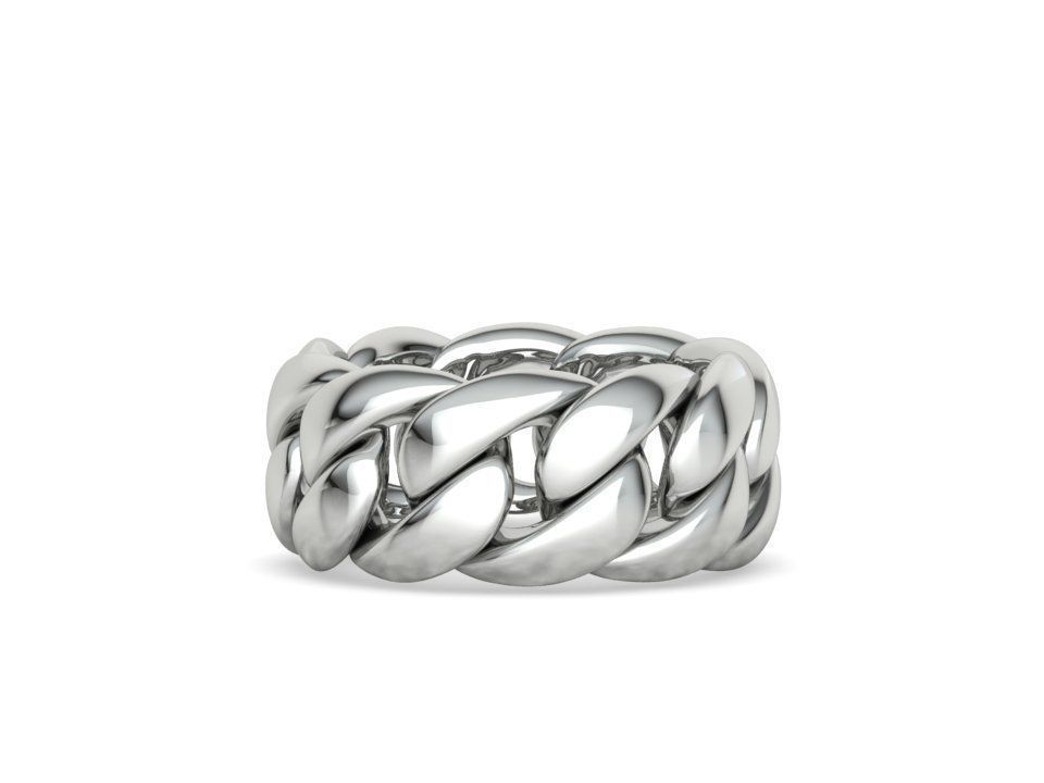 Heavy Cuban Chain Ring Miami Cuban Ring 3dmodel 5-8US sizes 3D print model_4