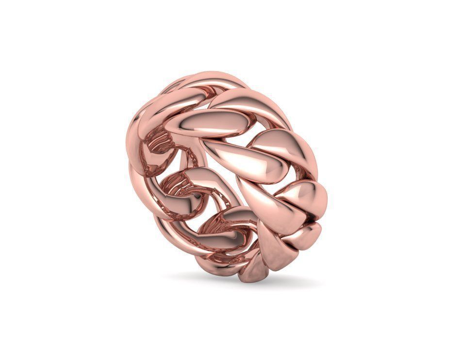 Heavy Cuban Chain Ring Miami Cuban Ring 3dmodel 5-8US sizes 3D print model_28