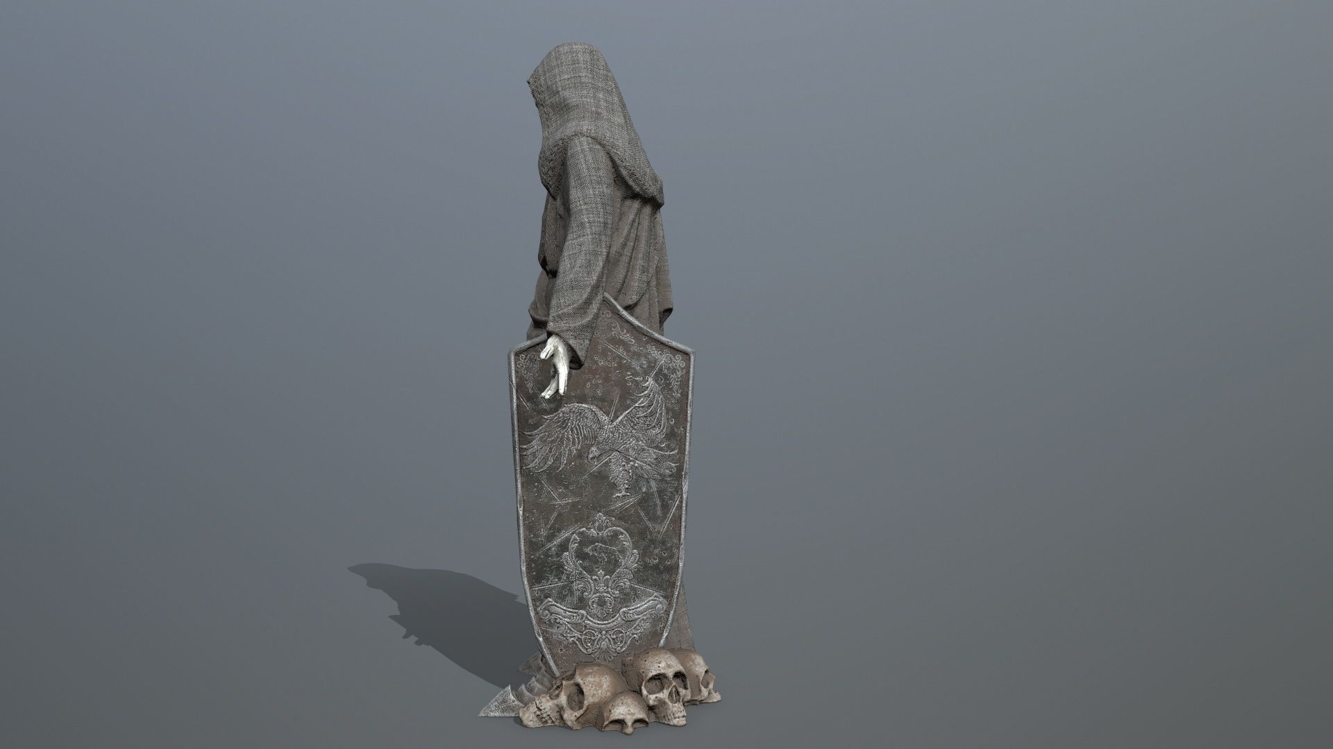 man statue Low-poly 3D model_7