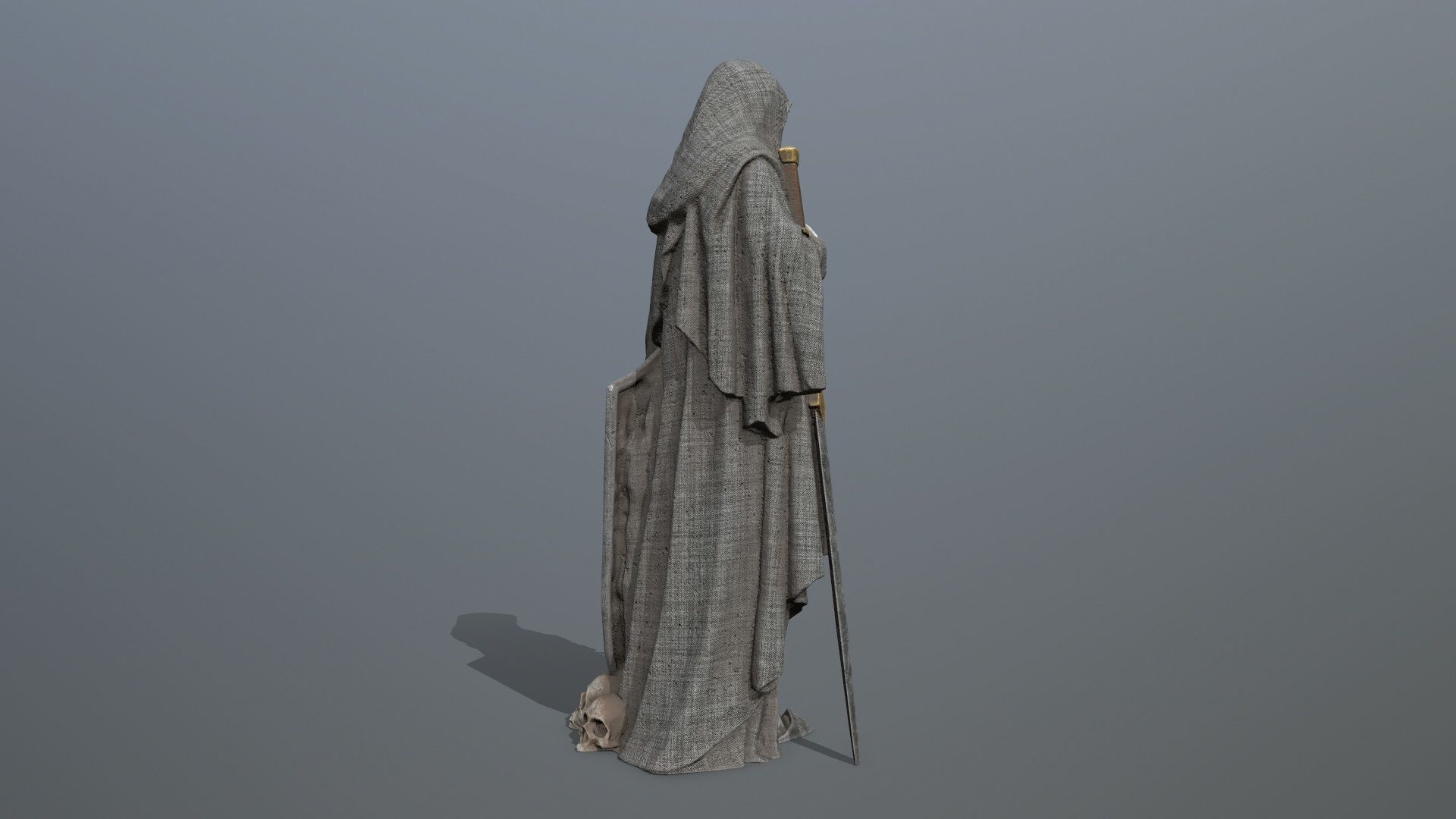man statue Low-poly 3D model_5