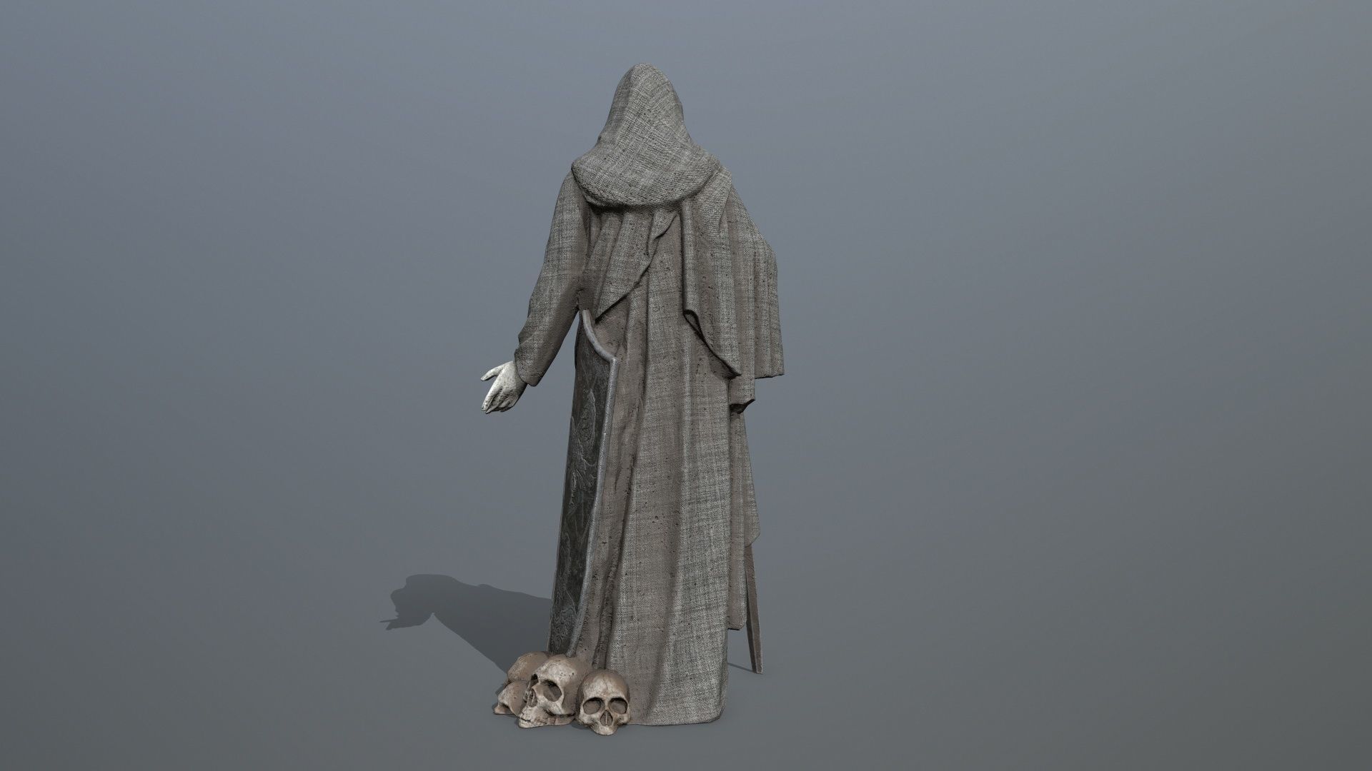 man statue Low-poly 3D model_6