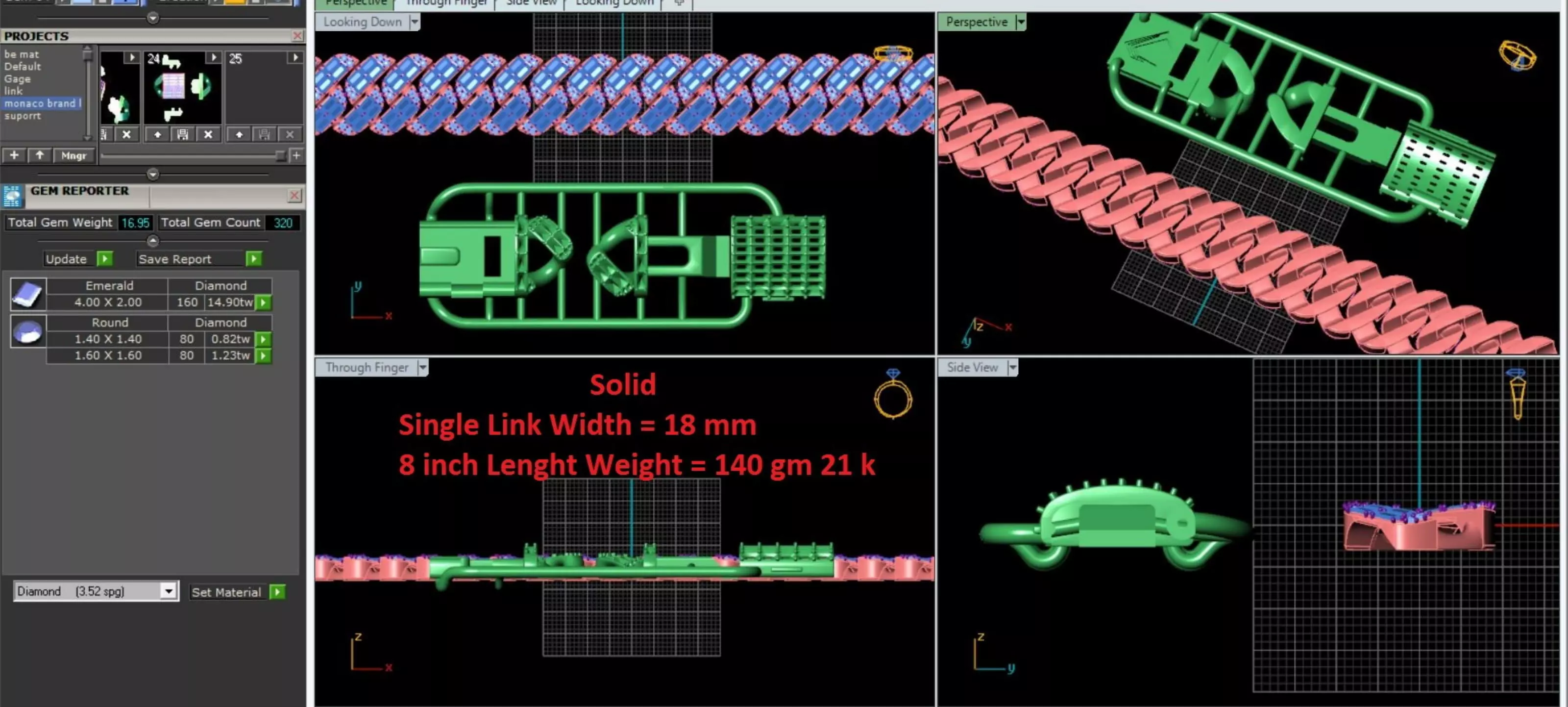 Cubic Diamond Chain 36 3D print model_0