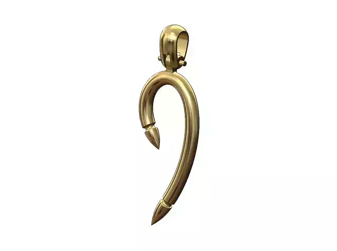 Hook claw pendant with bail