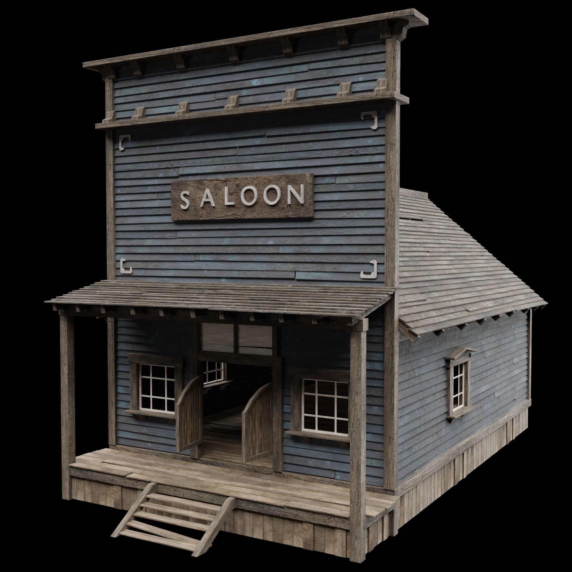 WILD WEST WESTERN SALOON BAR PUB TAVERN RESTAURANT COLLECTION Low-poly 3D model_37