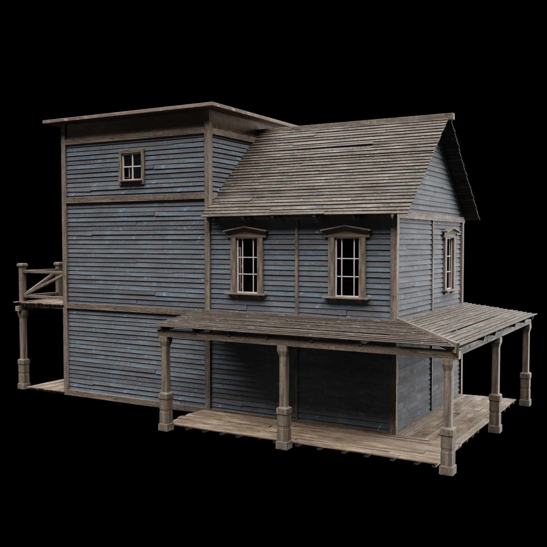 WILD WEST WESTERN SALOON BAR PUB TAVERN RESTAURANT COLLECTION Low-poly 3D model_33
