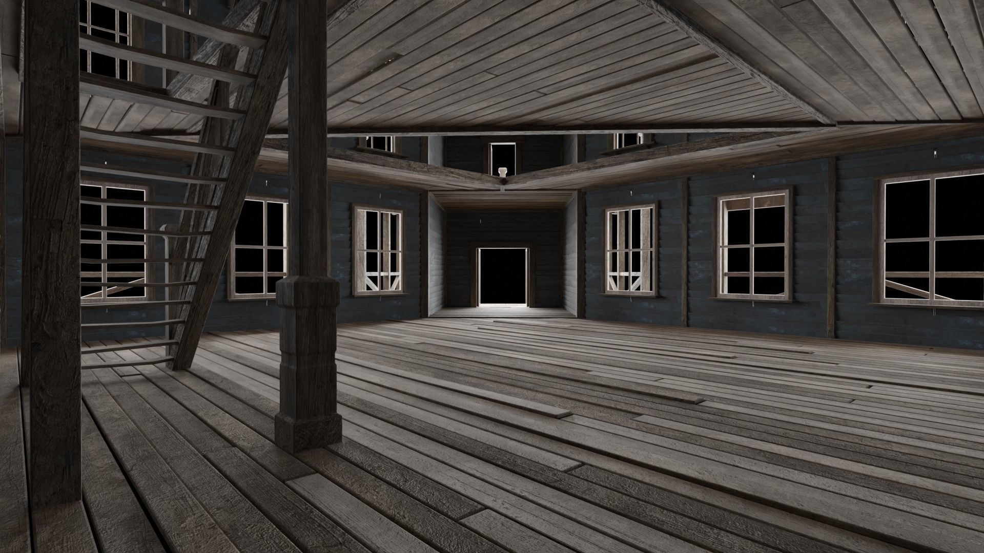 WILD WEST WESTERN SALOON BAR PUB TAVERN RESTAURANT COLLECTION Low-poly 3D model_5