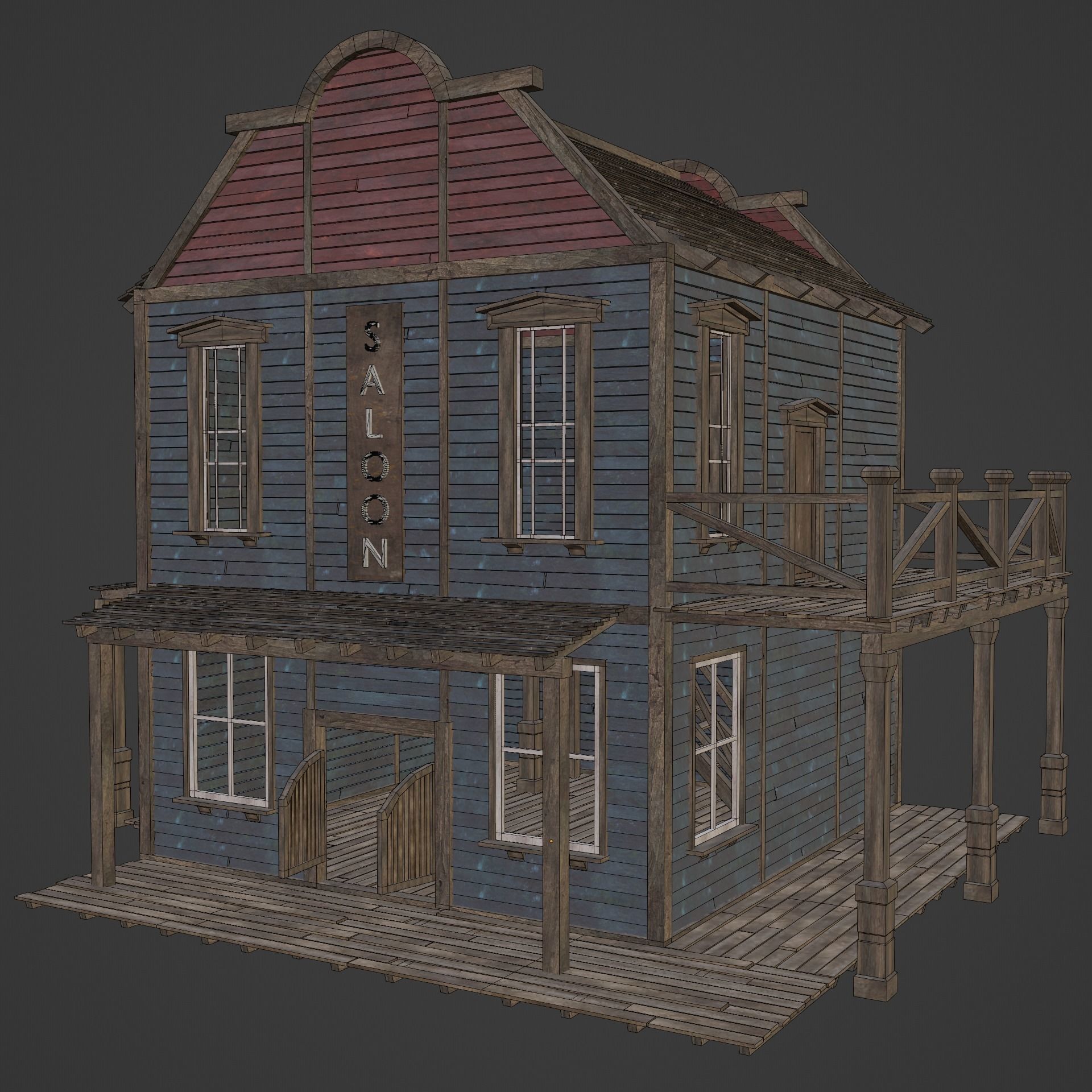 WILD WEST WESTERN SALOON BAR PUB TAVERN RESTAURANT COLLECTION Low-poly 3D model_24