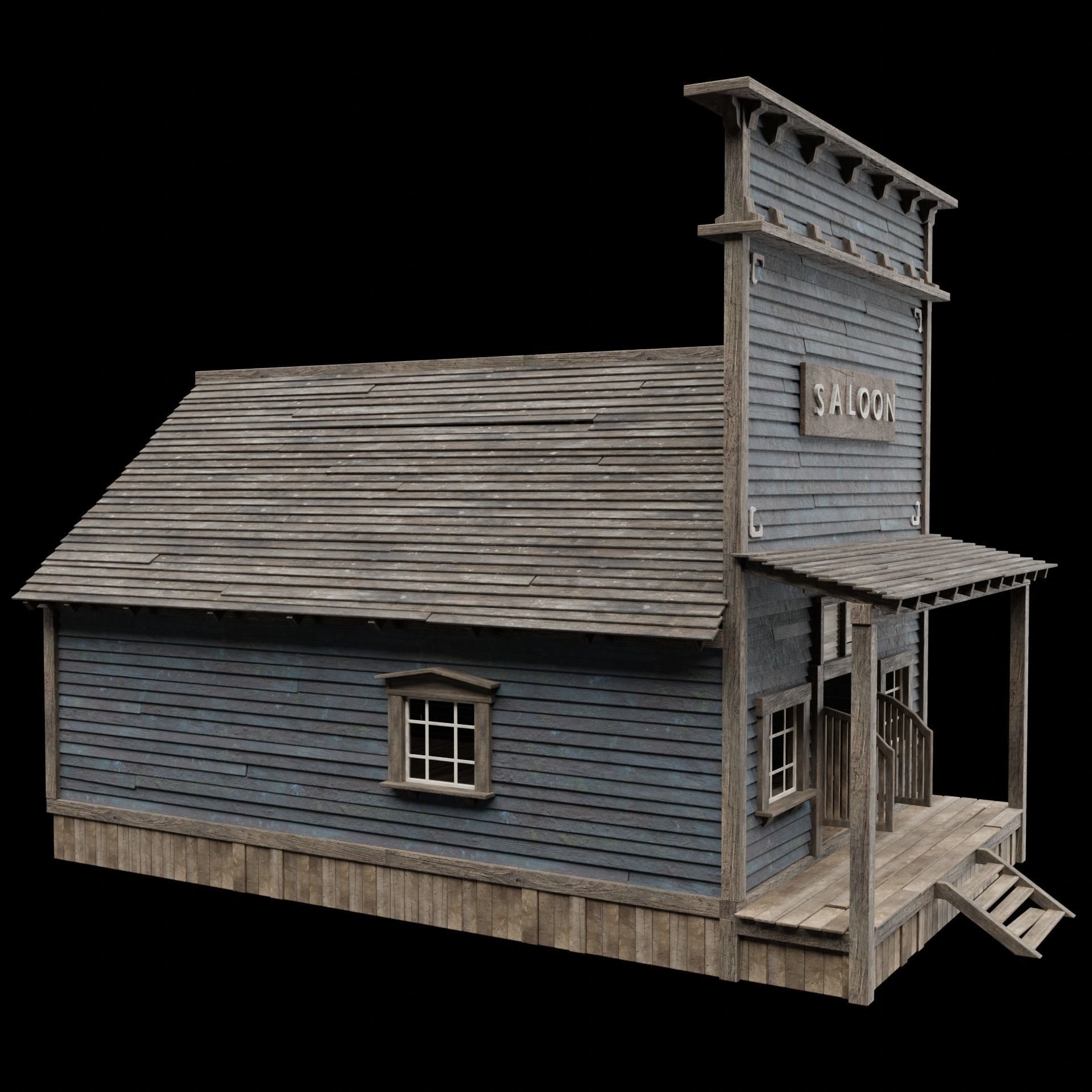 WILD WEST WESTERN SALOON BAR PUB TAVERN RESTAURANT COLLECTION Low-poly 3D model_40