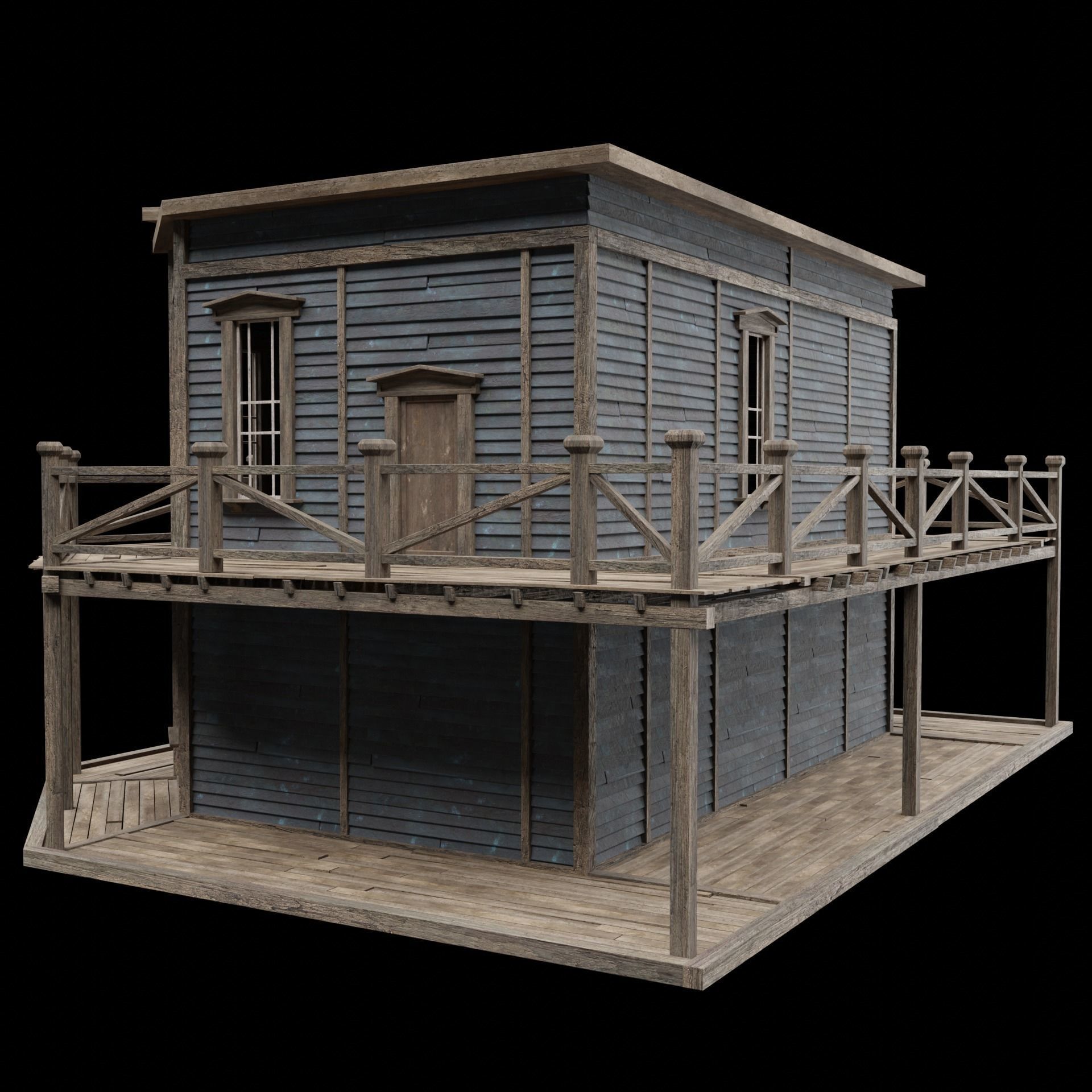 WILD WEST WESTERN SALOON BAR PUB TAVERN RESTAURANT COLLECTION Low-poly 3D model_26