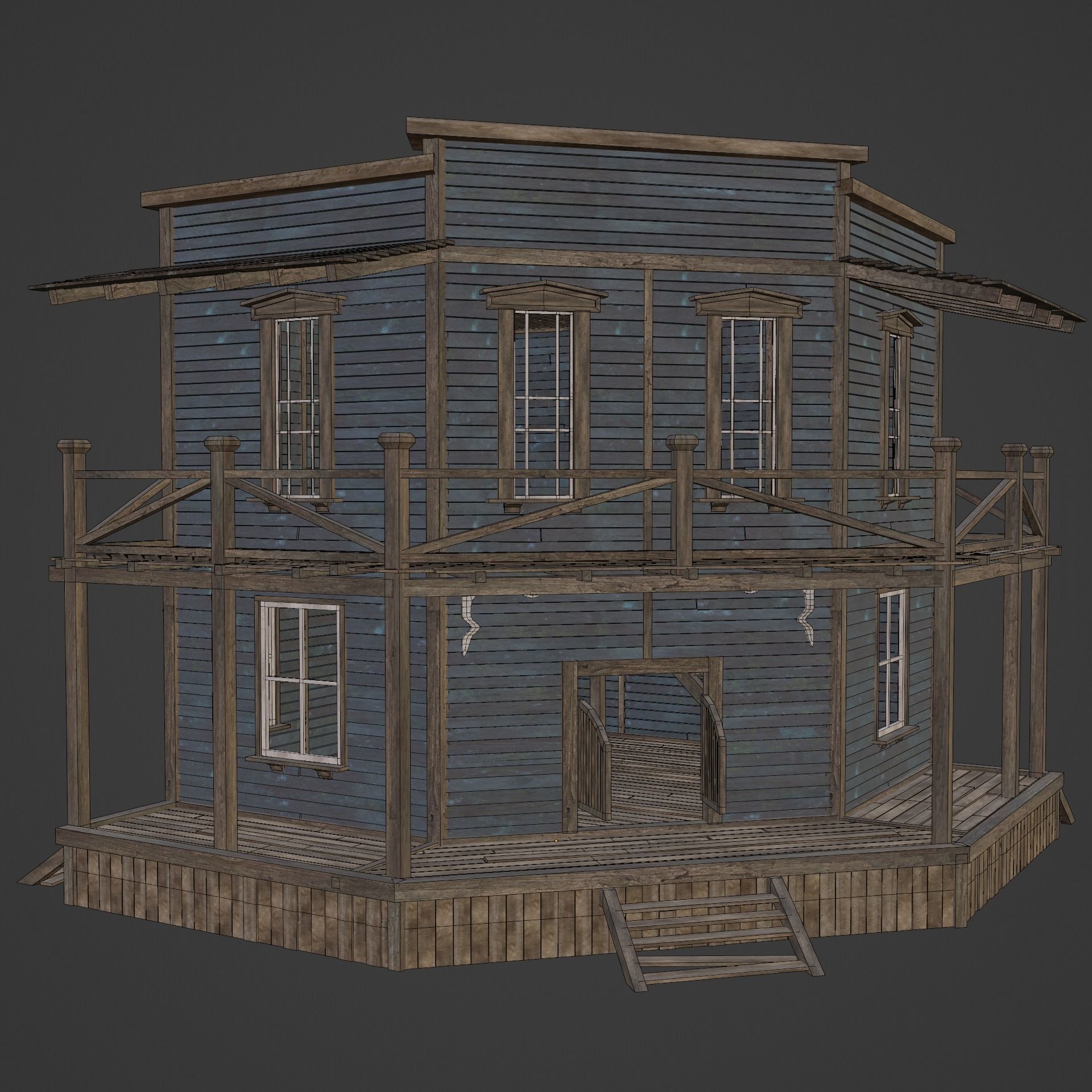 WILD WEST WESTERN SALOON BAR PUB TAVERN RESTAURANT COLLECTION Low-poly 3D model_18