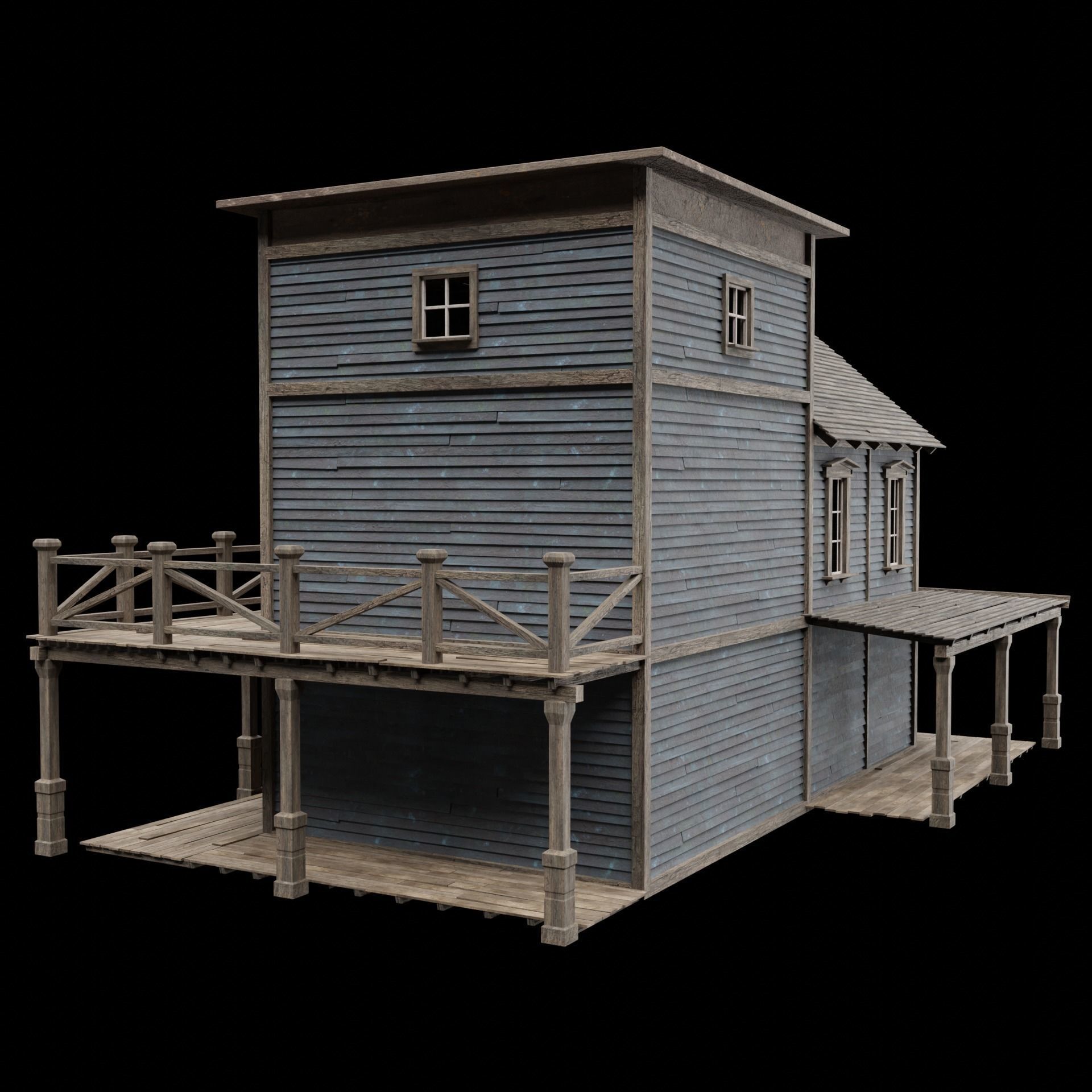 WILD WEST WESTERN SALOON BAR PUB TAVERN RESTAURANT COLLECTION Low-poly 3D model_32