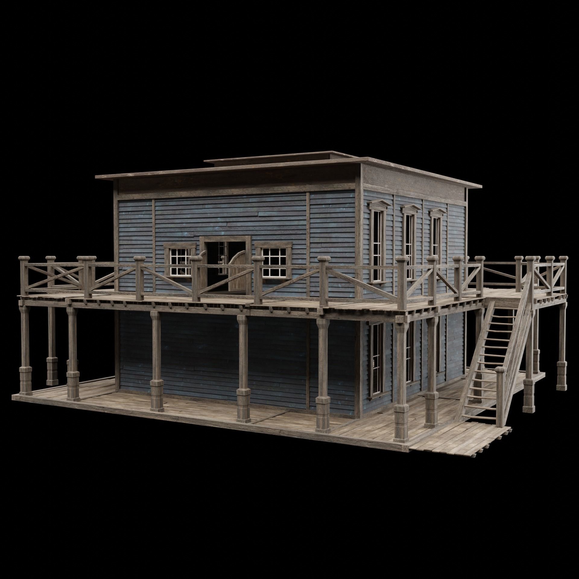 WILD WEST WESTERN SALOON BAR PUB TAVERN RESTAURANT COLLECTION Low-poly 3D model_51