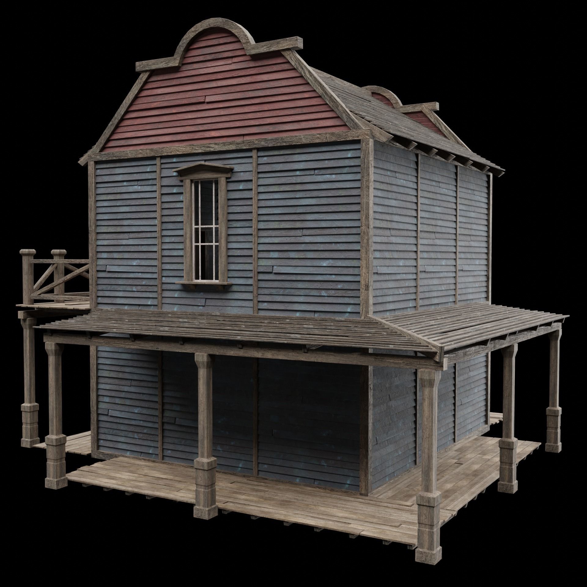 WILD WEST WESTERN SALOON BAR PUB TAVERN RESTAURANT COLLECTION Low-poly 3D model_21