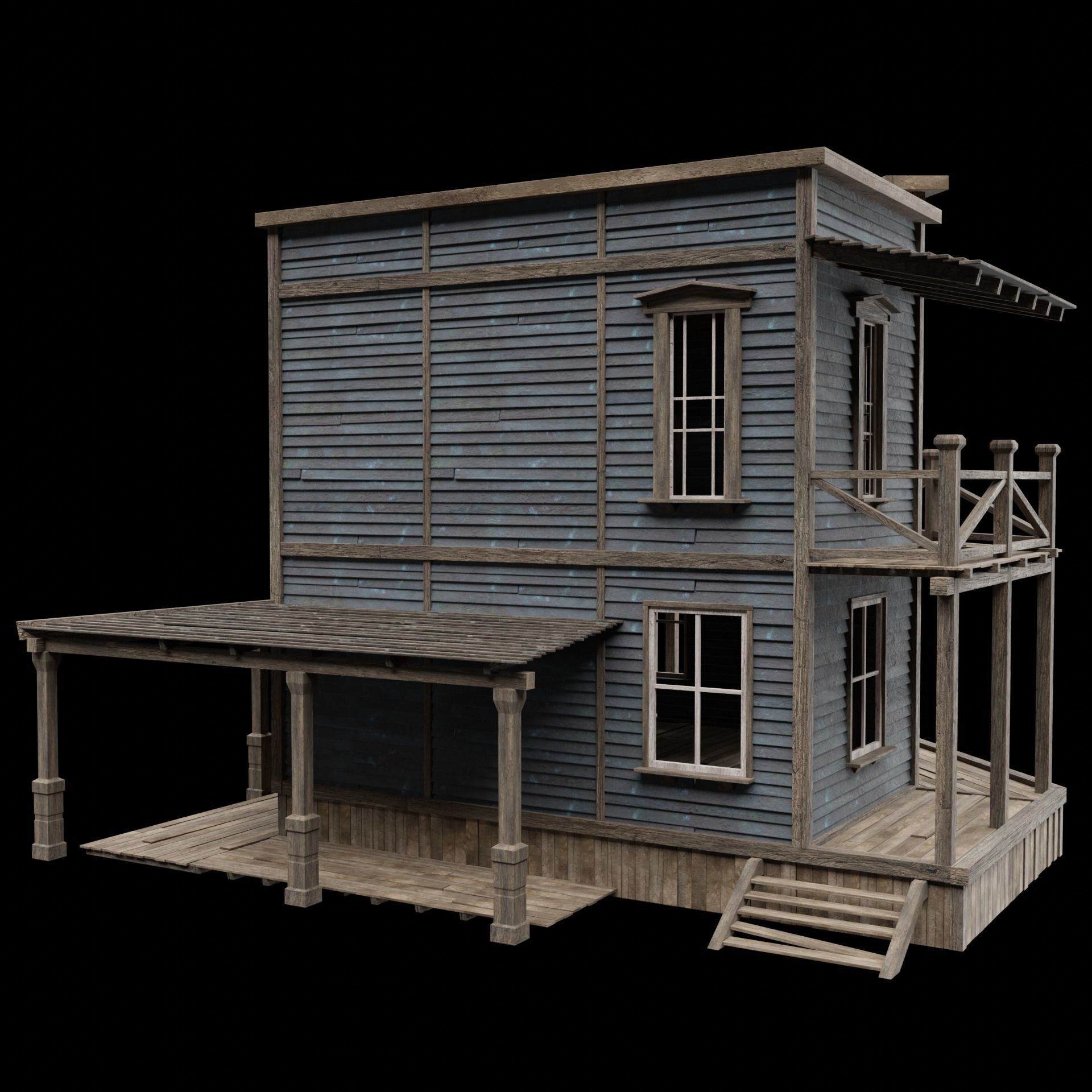 WILD WEST WESTERN SALOON BAR PUB TAVERN RESTAURANT COLLECTION Low-poly 3D model_15