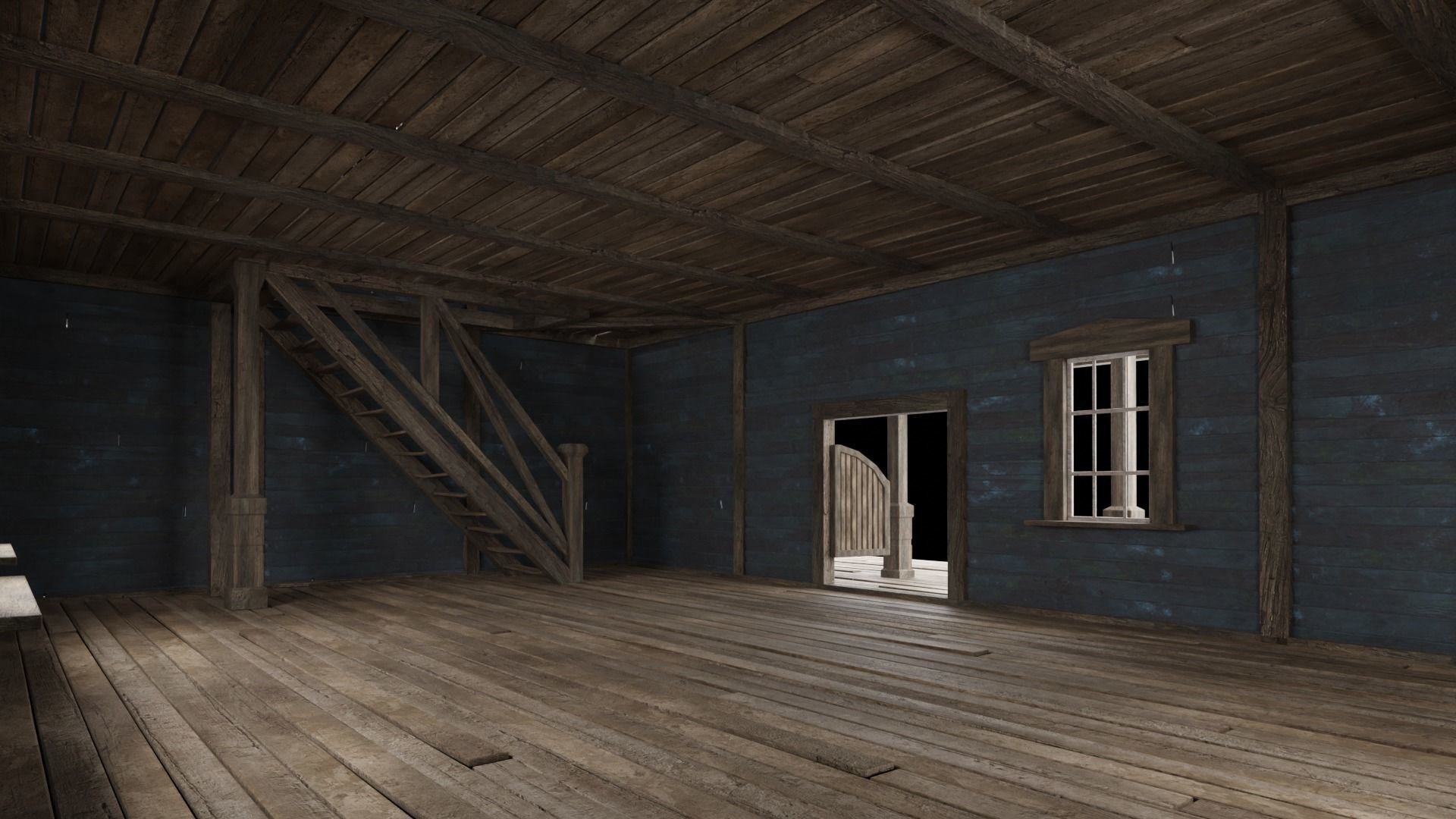 WILD WEST WESTERN SALOON BAR PUB TAVERN RESTAURANT COLLECTION Low-poly 3D model_48