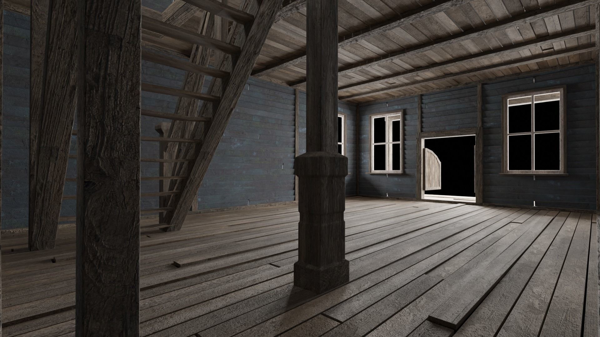 WILD WEST WESTERN SALOON BAR PUB TAVERN RESTAURANT COLLECTION Low-poly 3D model_23