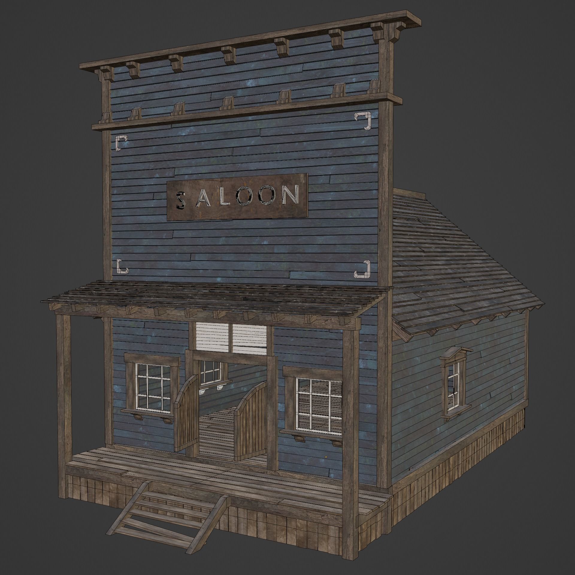 WILD WEST WESTERN SALOON BAR PUB TAVERN RESTAURANT COLLECTION Low-poly 3D model_42