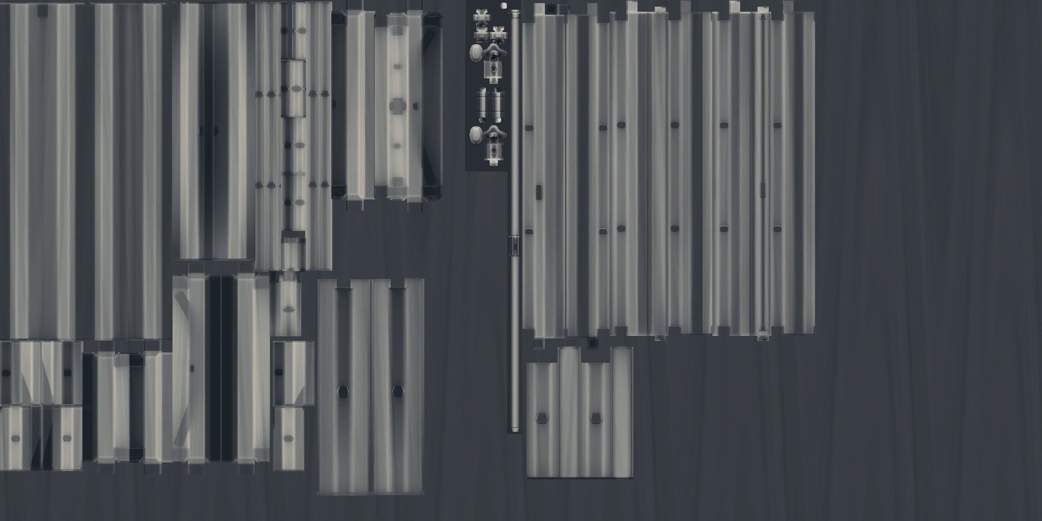 A Collection of 3D Window in Rectangle Styles Low-poly 3D model_12