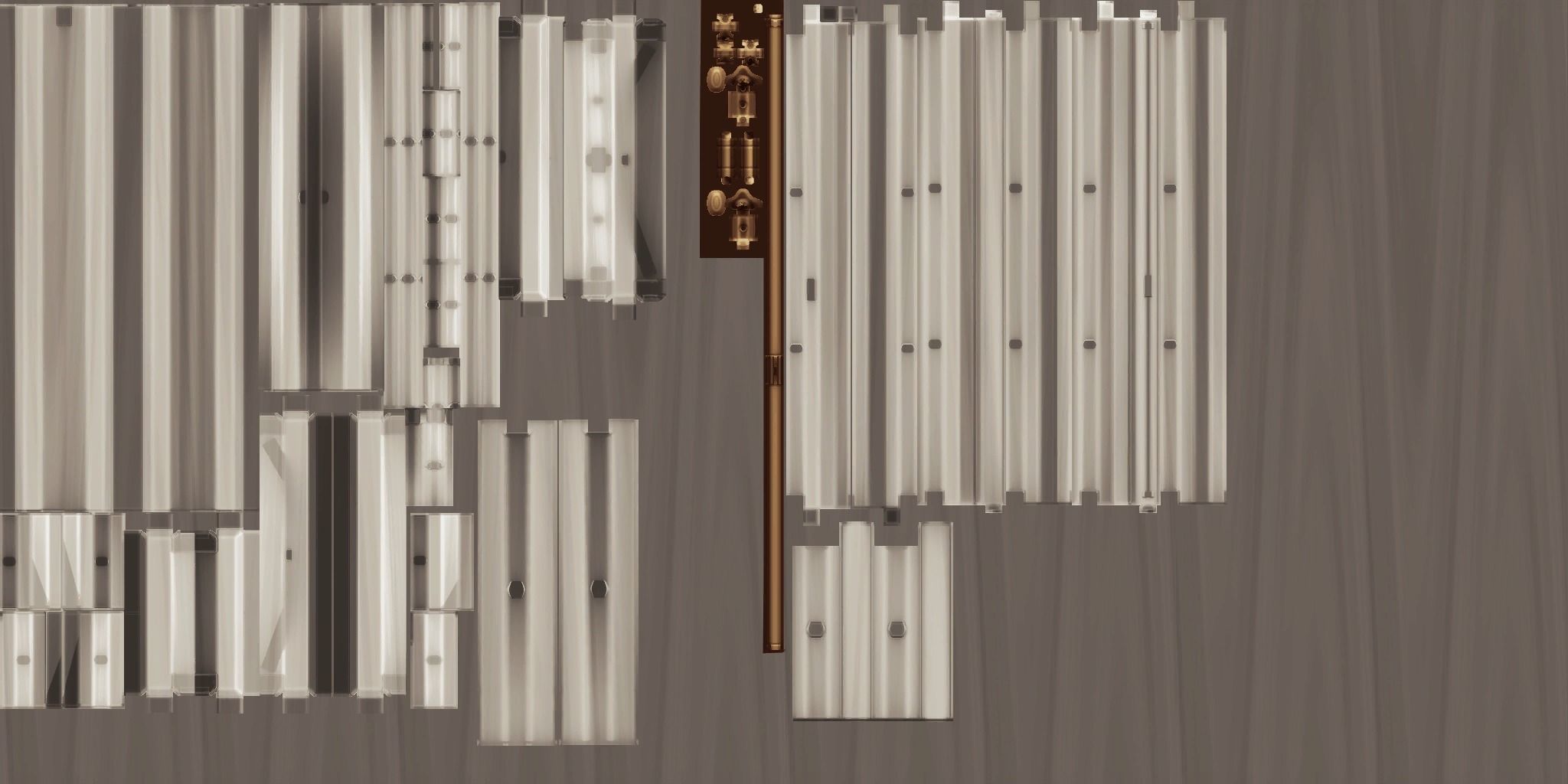 A Collection of 3D Window in Rectangle Styles Low-poly 3D model_13