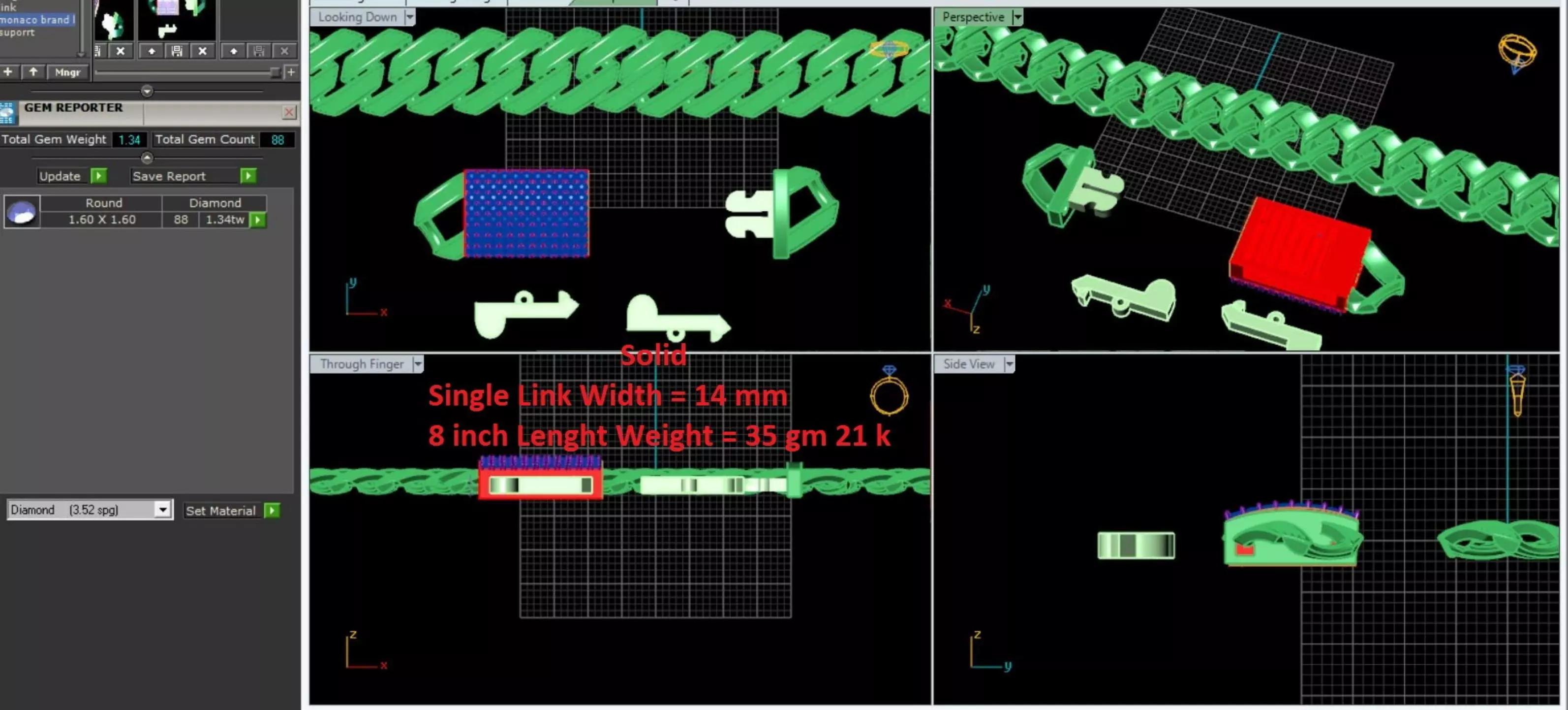 Cubic Diamond Chain 38 3D print model_0