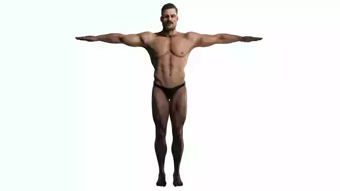 Gym Bro - Giga Chad- Muscular man fitness crossfit  Low-poly 3D model