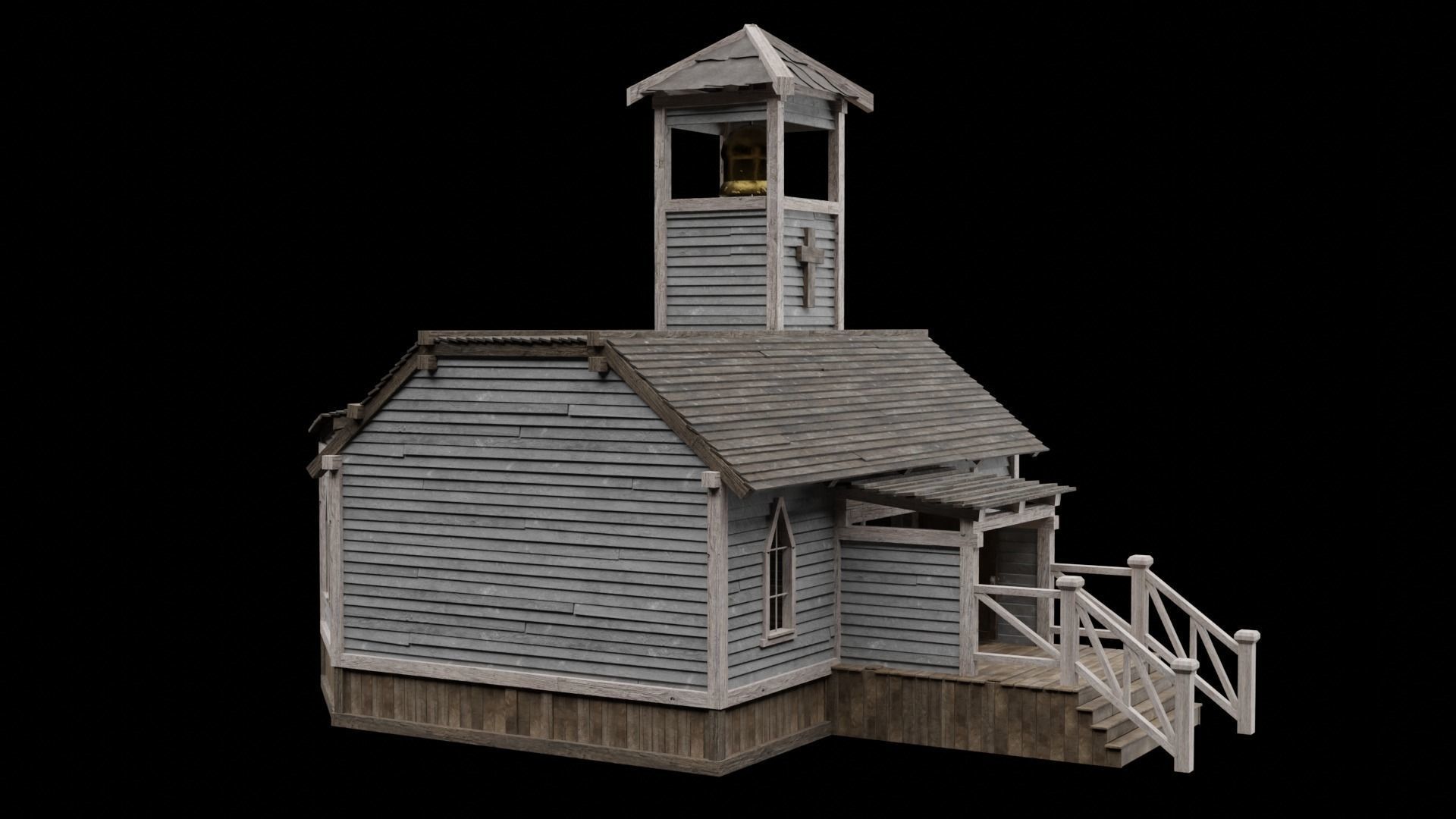 WILD WEST WESTERN CHURCH CHAPEL CATHEDRAL TEMPLE COLLECTION Low-poly 3D model_24