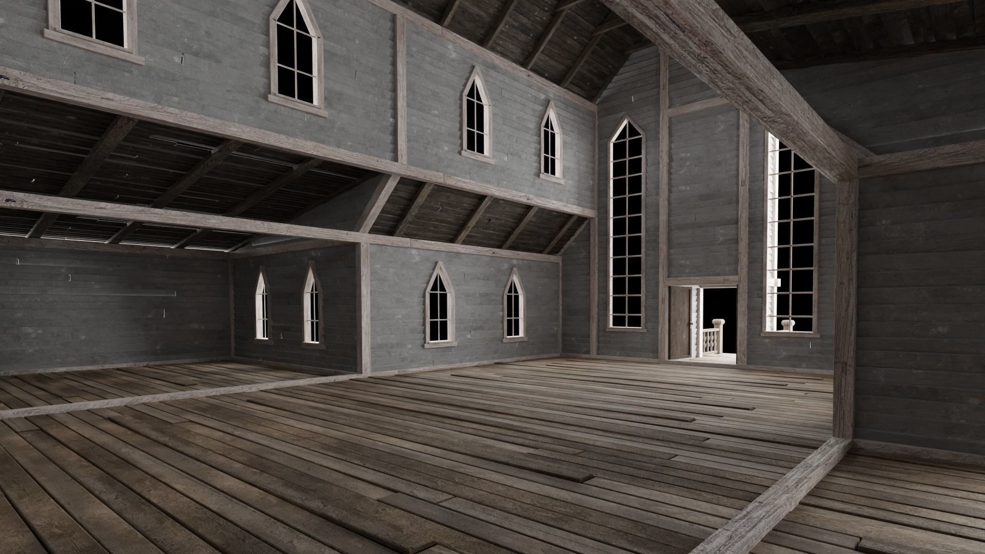 WILD WEST WESTERN CHURCH CHAPEL CATHEDRAL TEMPLE COLLECTION Low-poly 3D model_47