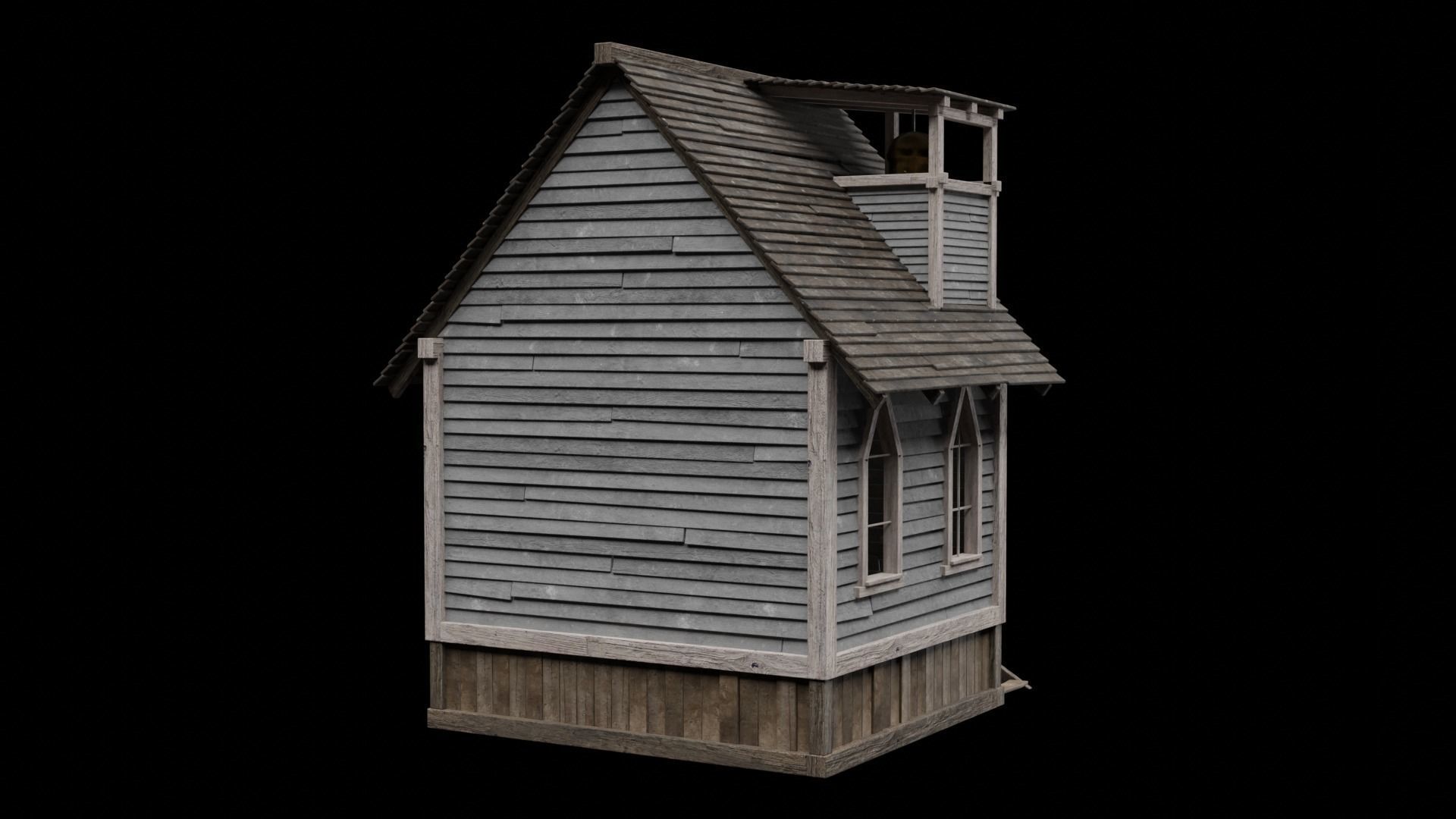 WILD WEST WESTERN CHURCH CHAPEL CATHEDRAL TEMPLE COLLECTION Low-poly 3D model_9