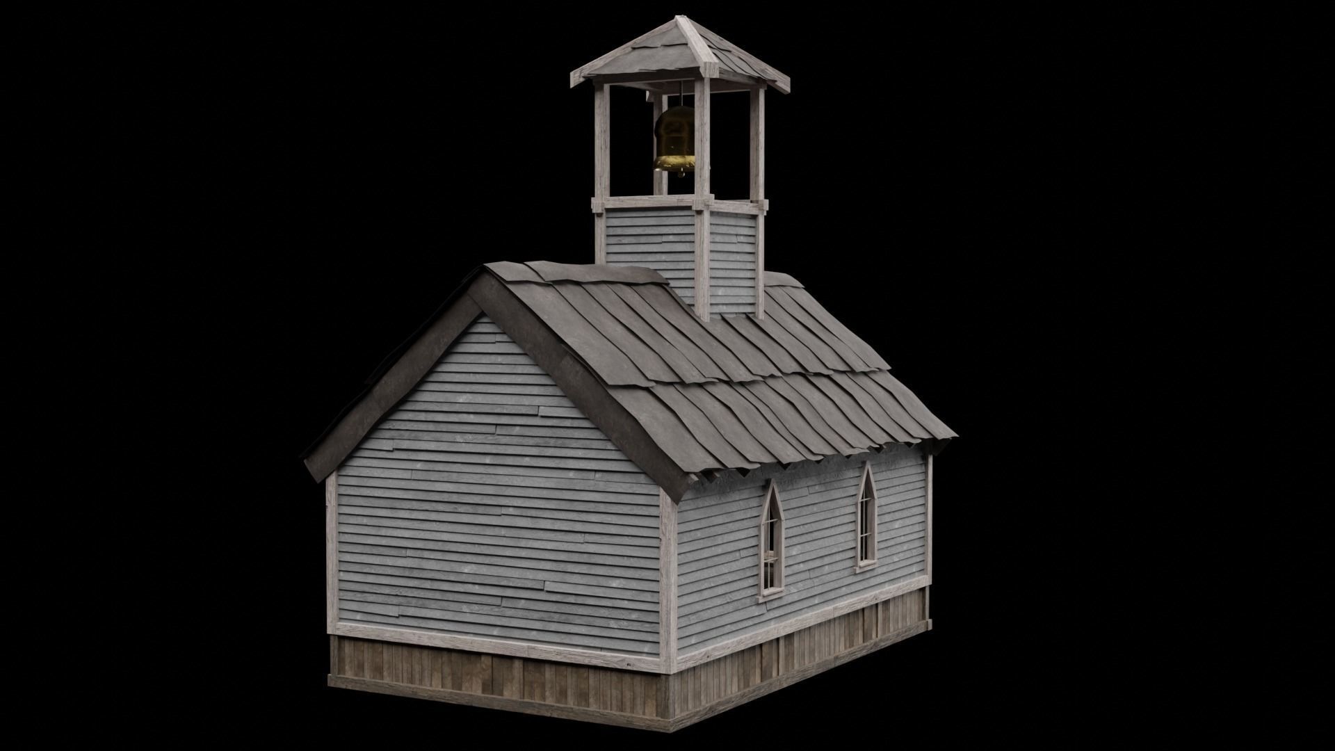 WILD WEST WESTERN CHURCH CHAPEL CATHEDRAL TEMPLE COLLECTION Low-poly 3D model_3