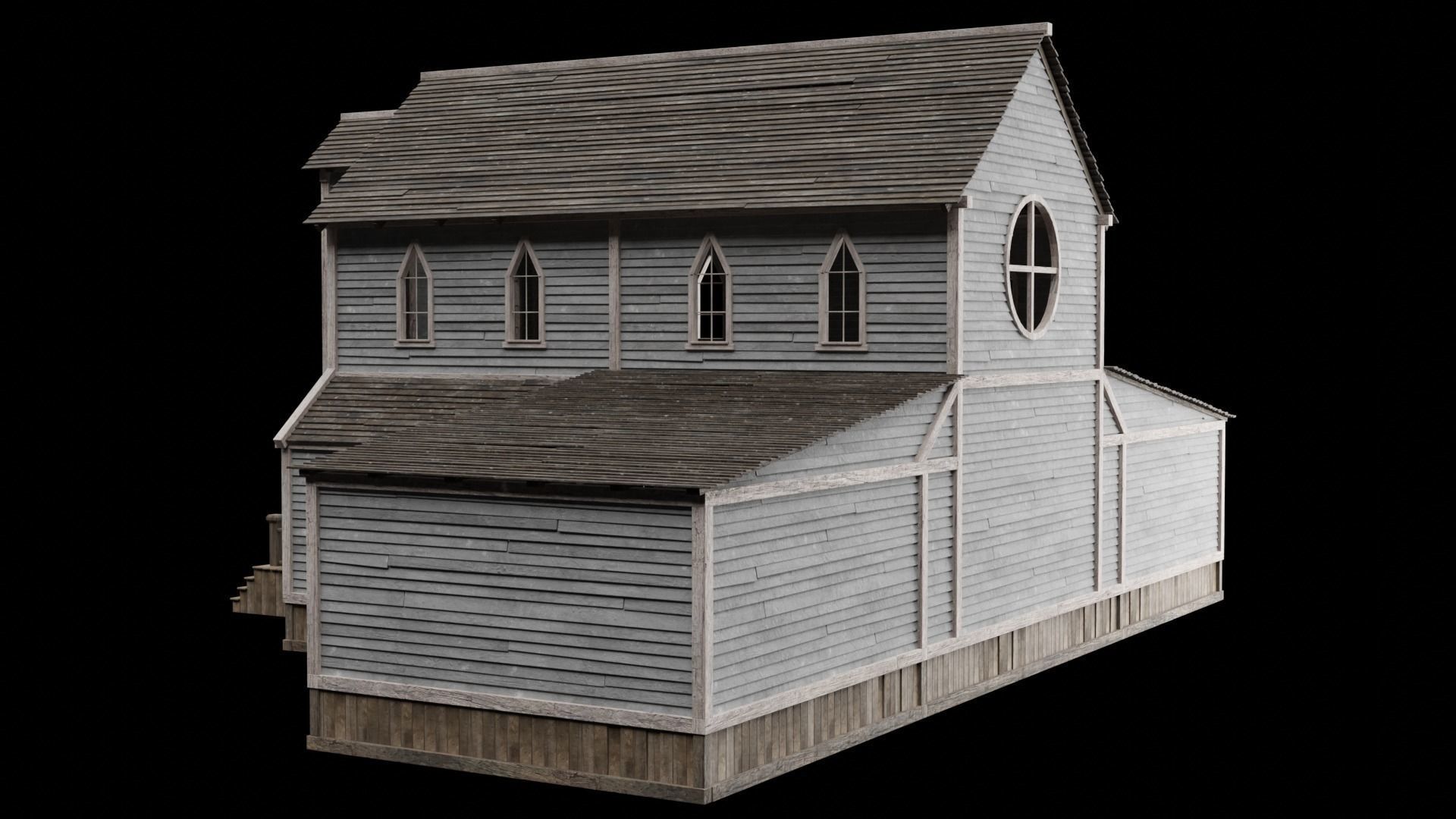 WILD WEST WESTERN CHURCH CHAPEL CATHEDRAL TEMPLE COLLECTION Low-poly 3D model_44