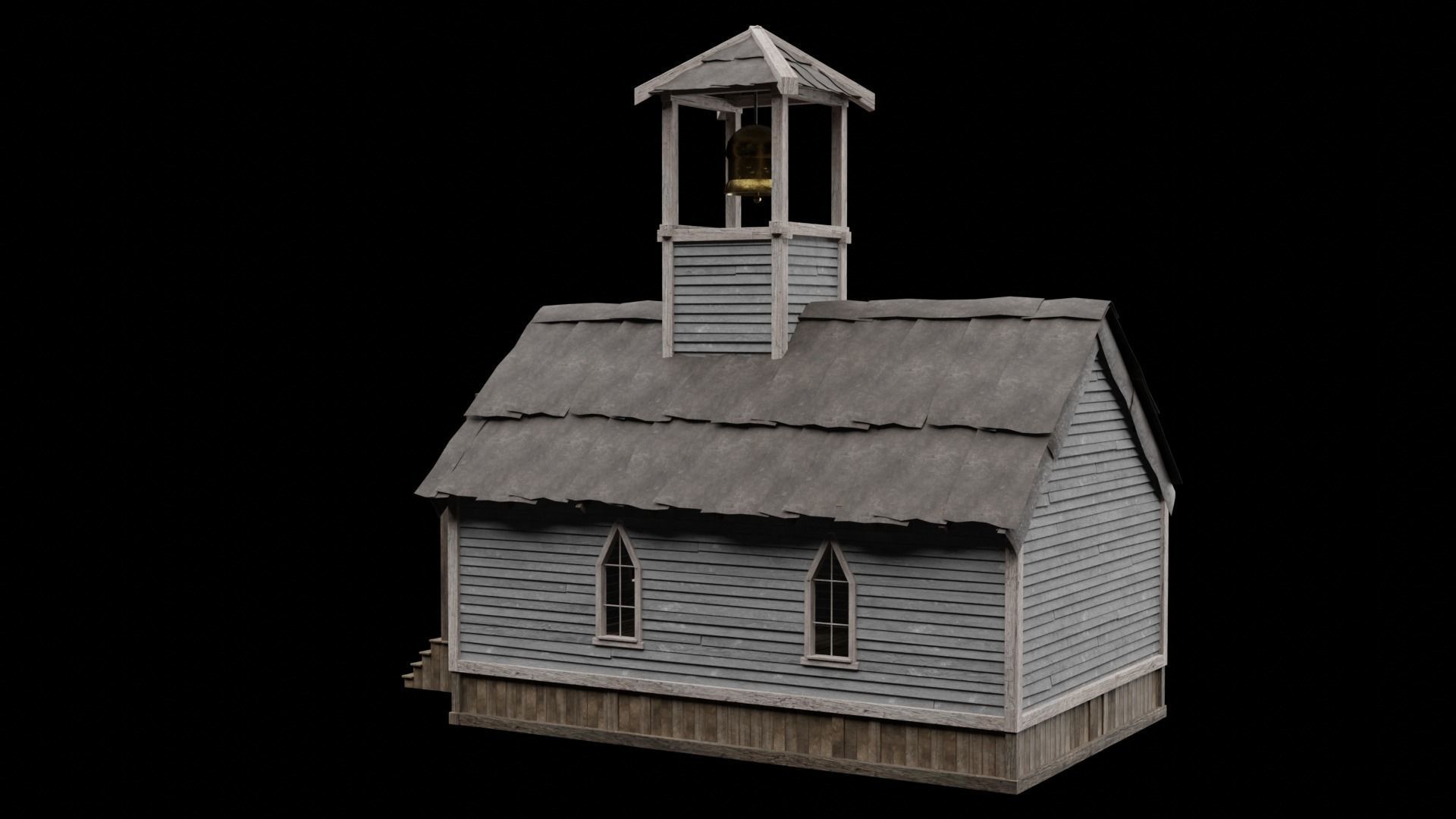 WILD WEST WESTERN CHURCH CHAPEL CATHEDRAL TEMPLE COLLECTION Low-poly 3D model_2