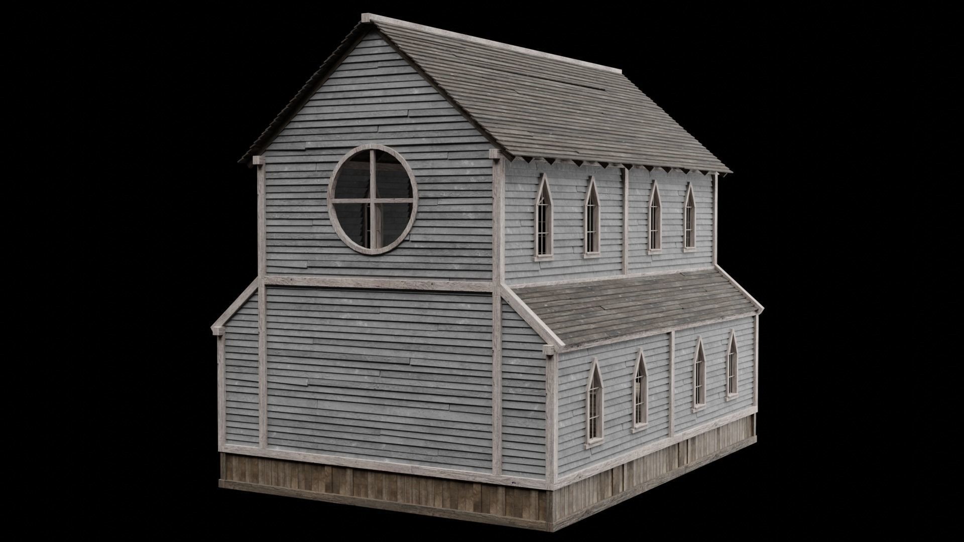 WILD WEST WESTERN CHURCH CHAPEL CATHEDRAL TEMPLE COLLECTION Low-poly 3D model_33