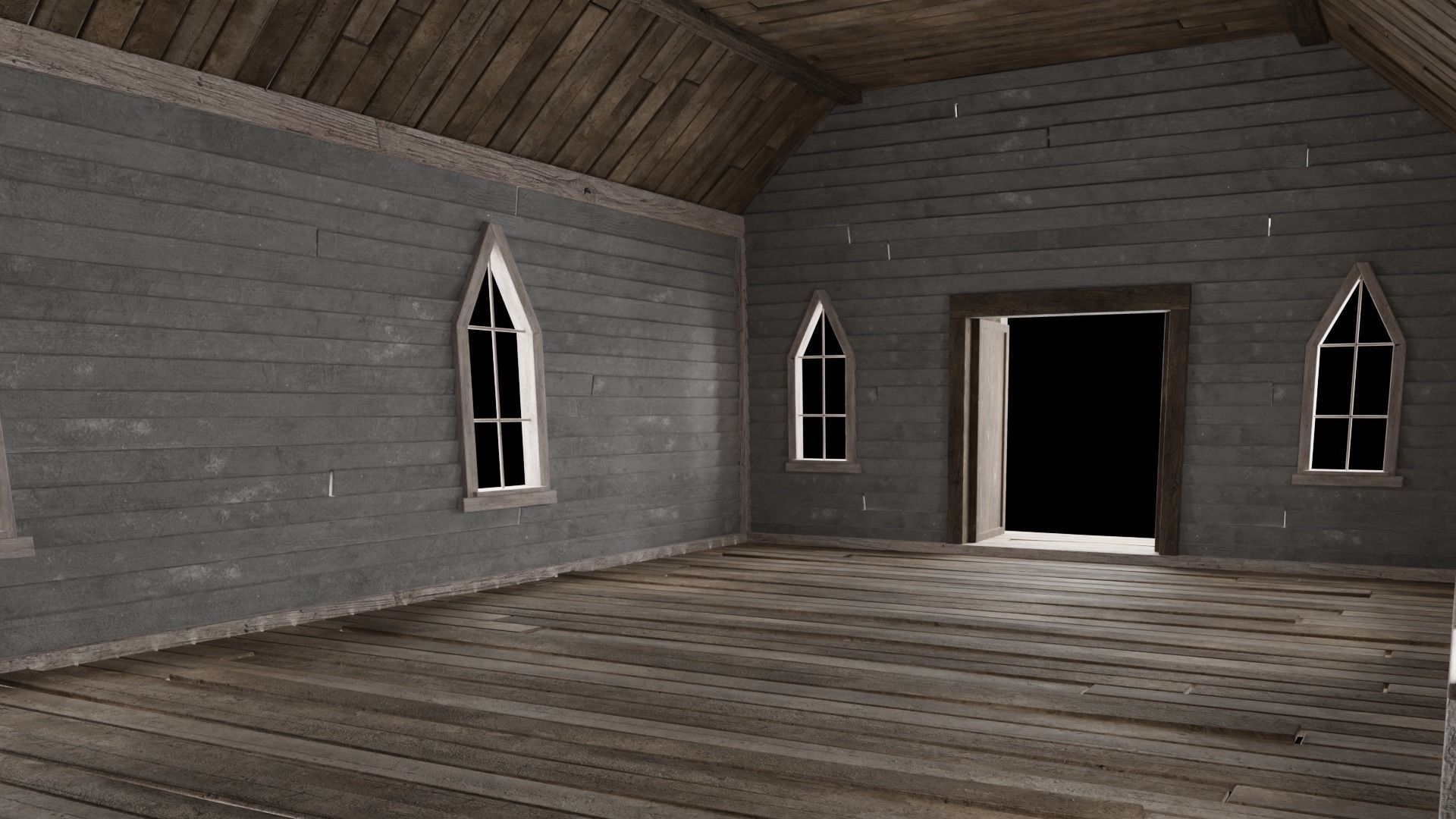 WILD WEST WESTERN CHURCH CHAPEL CATHEDRAL TEMPLE COLLECTION Low-poly 3D model_5