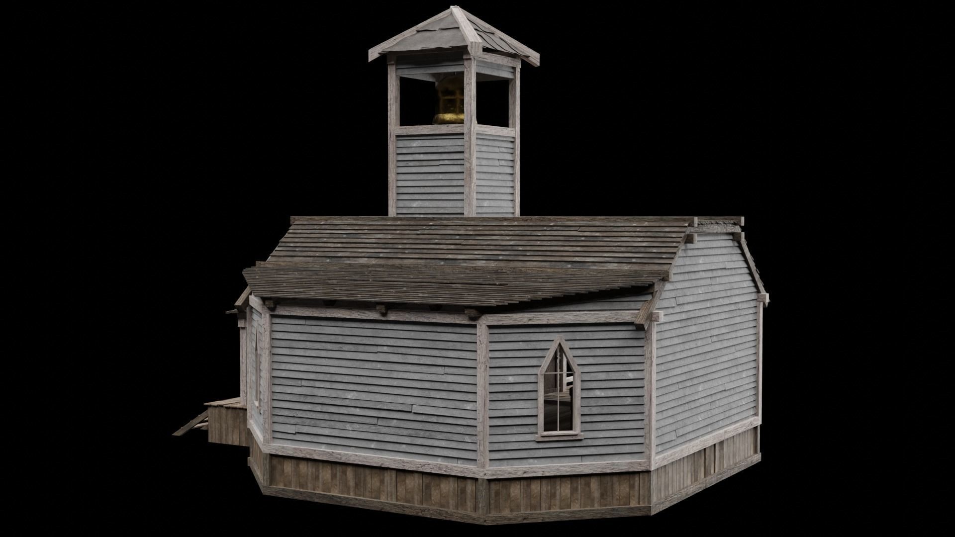 WILD WEST WESTERN CHURCH CHAPEL CATHEDRAL TEMPLE COLLECTION Low-poly 3D model_27