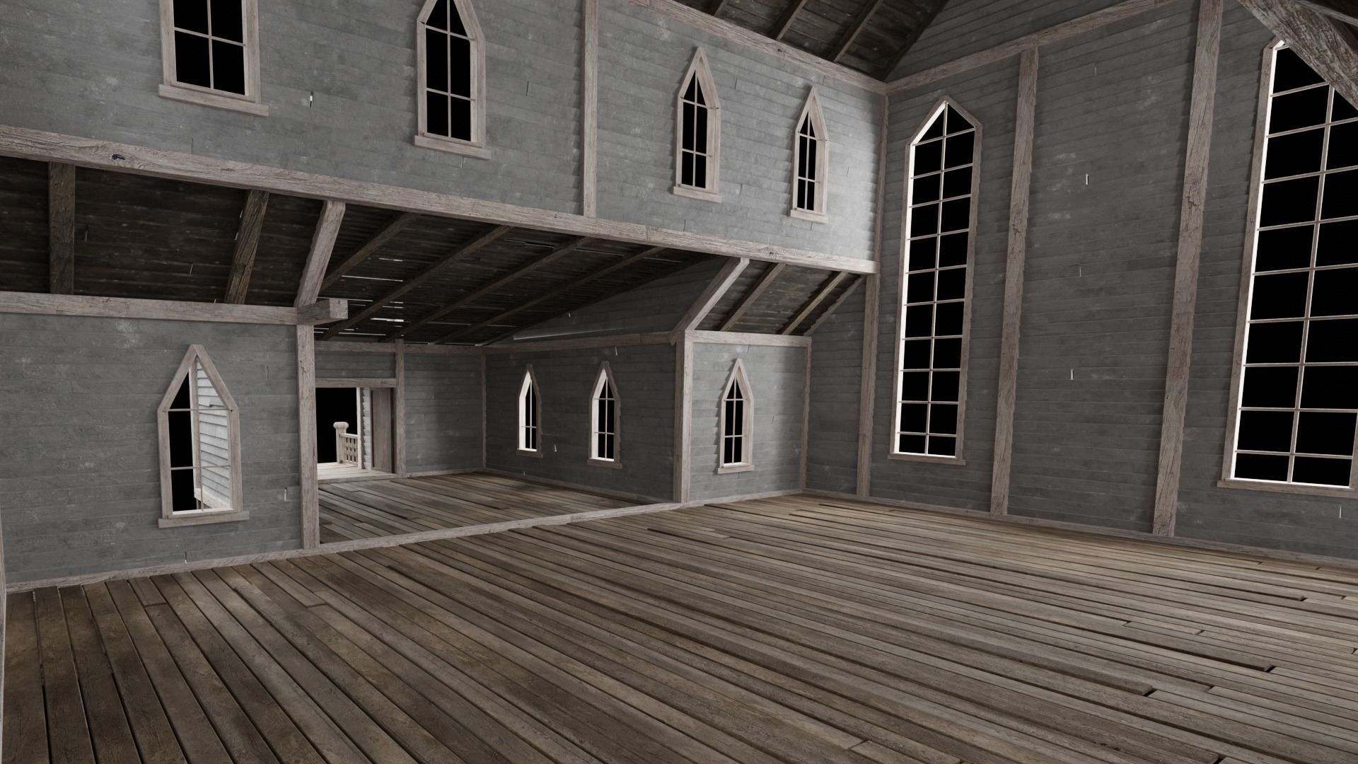 WILD WEST WESTERN CHURCH CHAPEL CATHEDRAL TEMPLE COLLECTION Low-poly 3D model_54