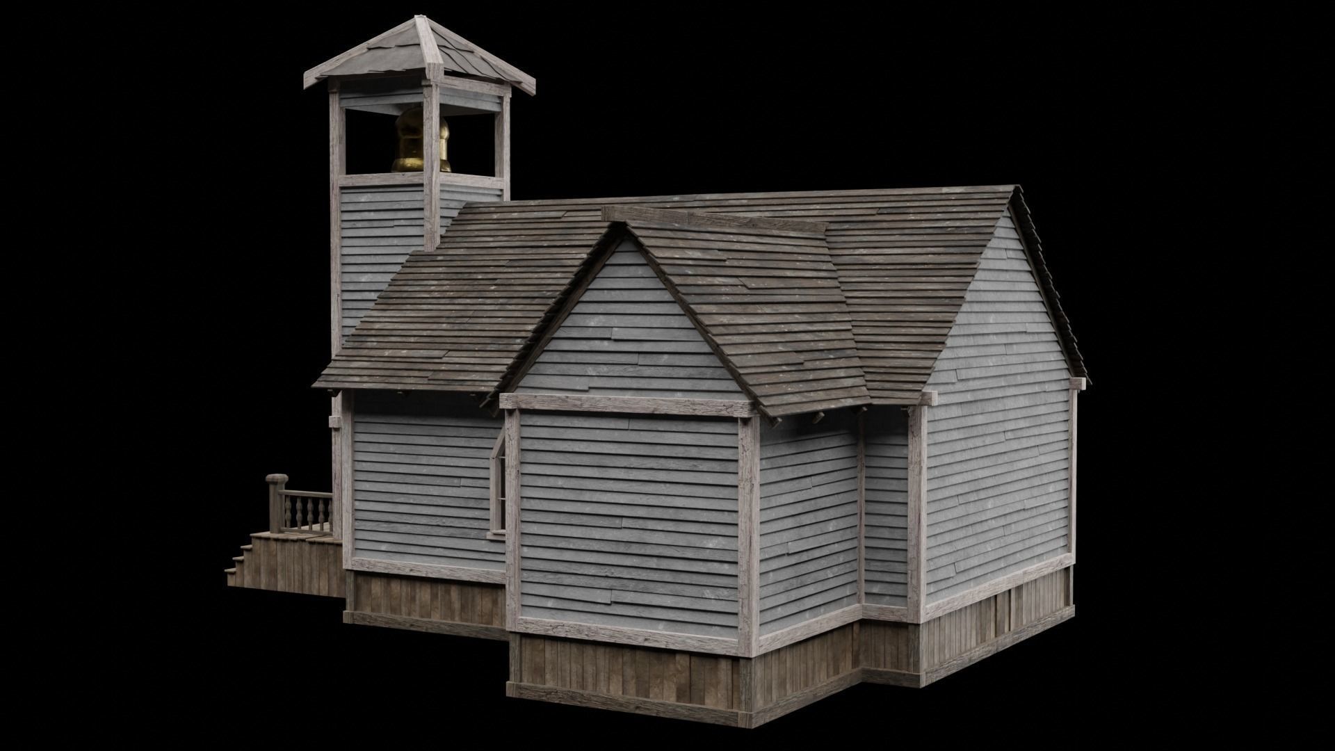 WILD WEST WESTERN CHURCH CHAPEL CATHEDRAL TEMPLE COLLECTION Low-poly 3D model_14