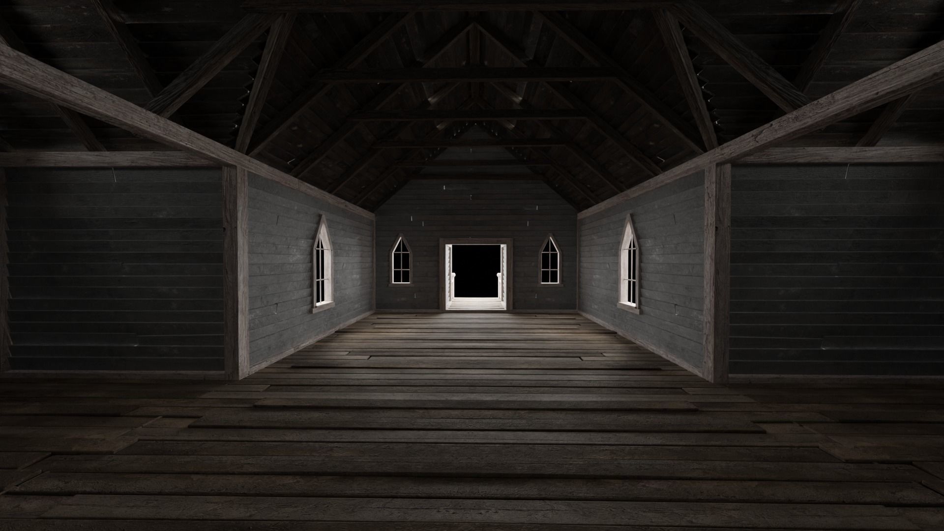 WILD WEST WESTERN CHURCH CHAPEL CATHEDRAL TEMPLE COLLECTION Low-poly 3D model_23