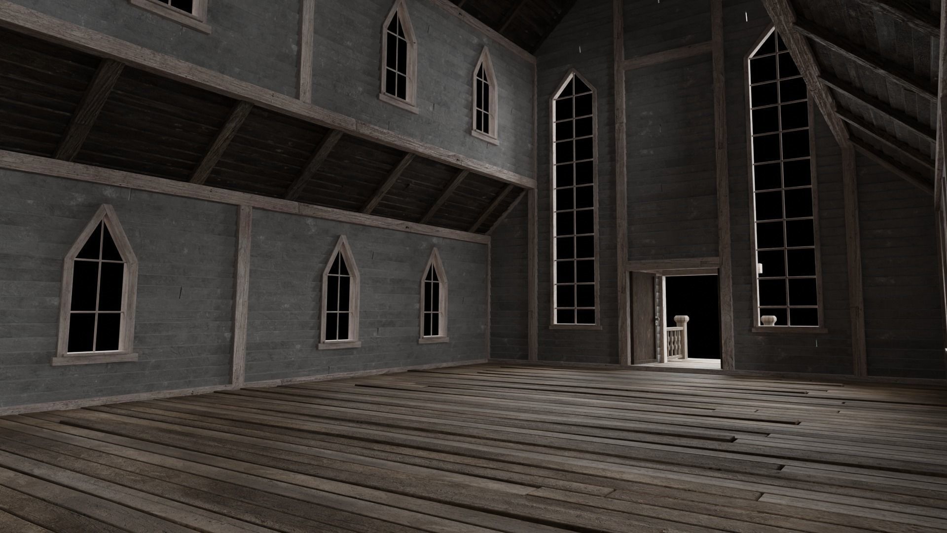 WILD WEST WESTERN CHURCH CHAPEL CATHEDRAL TEMPLE COLLECTION Low-poly 3D model_36