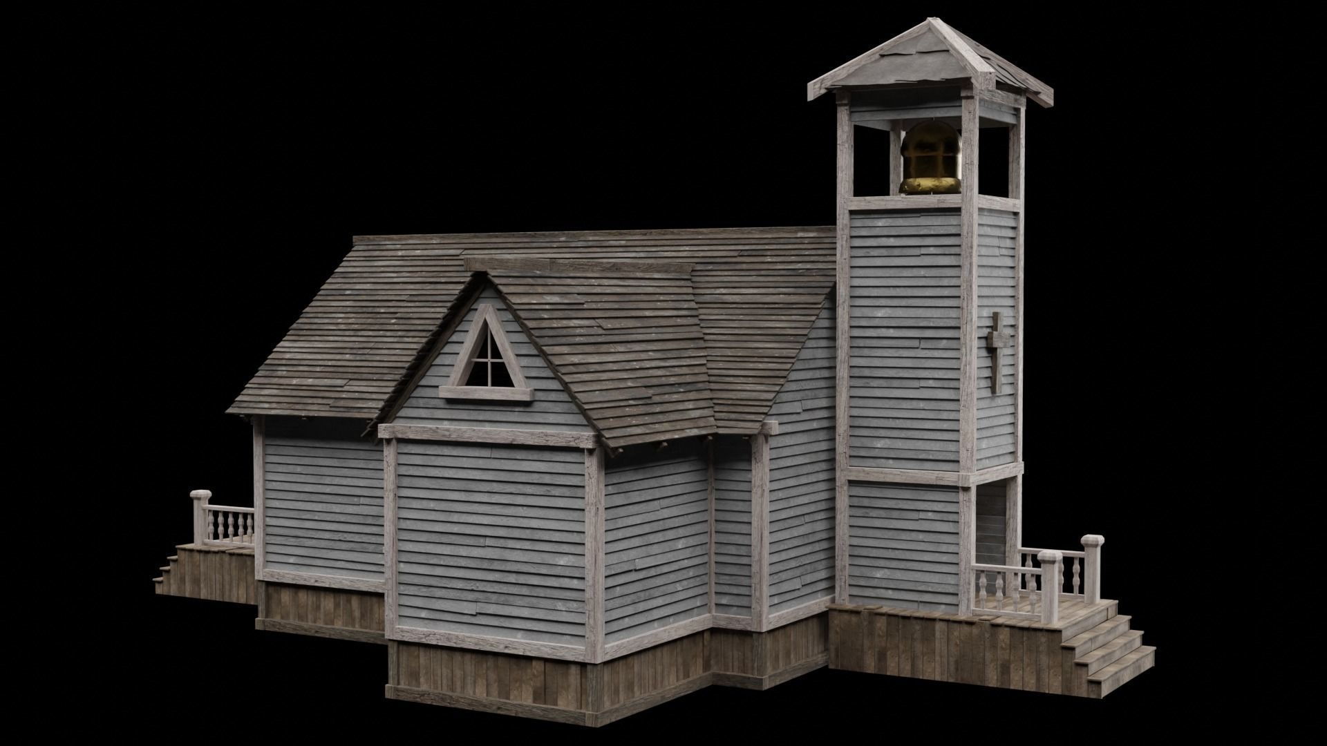 WILD WEST WESTERN CHURCH CHAPEL CATHEDRAL TEMPLE COLLECTION Low-poly 3D model_20