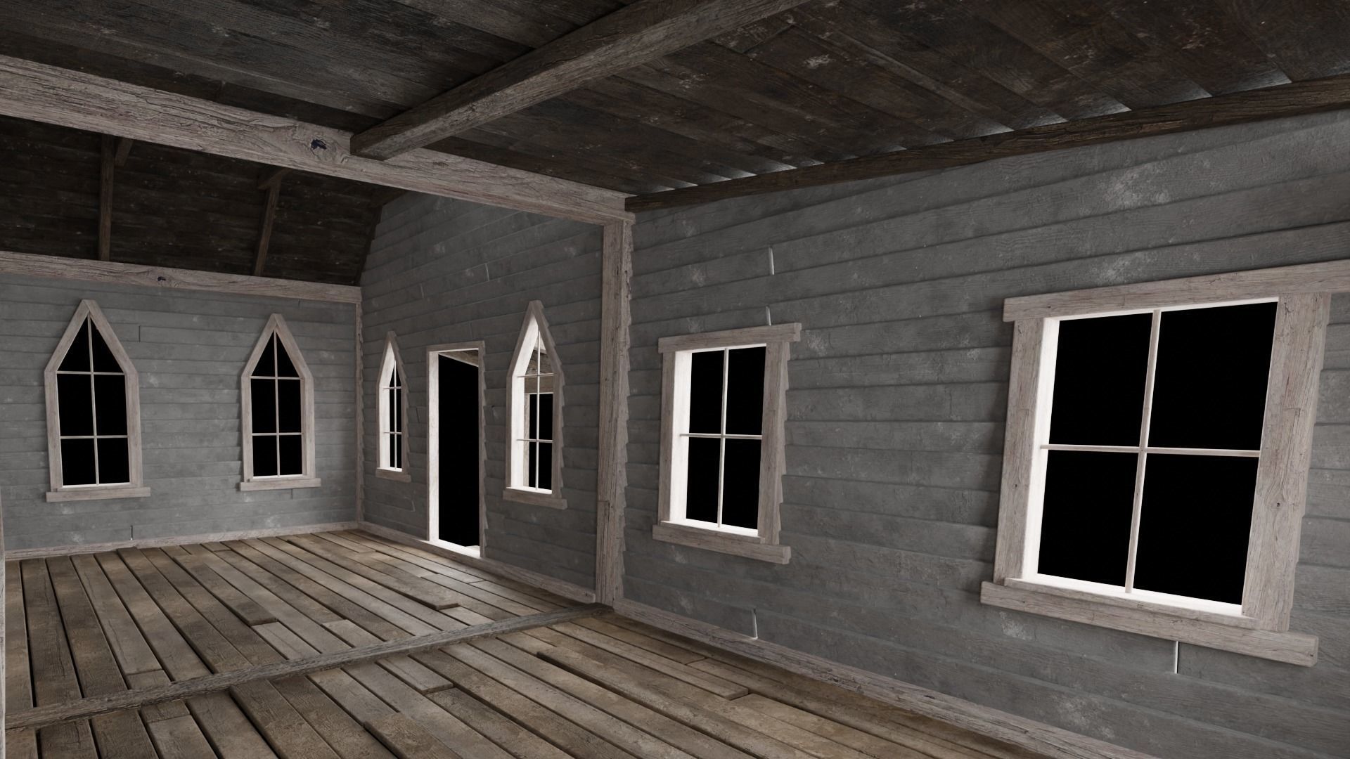 WILD WEST WESTERN CHURCH CHAPEL CATHEDRAL TEMPLE COLLECTION Low-poly 3D model_42