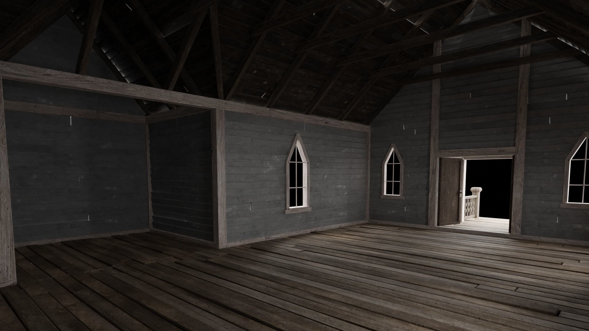 WILD WEST WESTERN CHURCH CHAPEL CATHEDRAL TEMPLE COLLECTION Low-poly 3D model_18