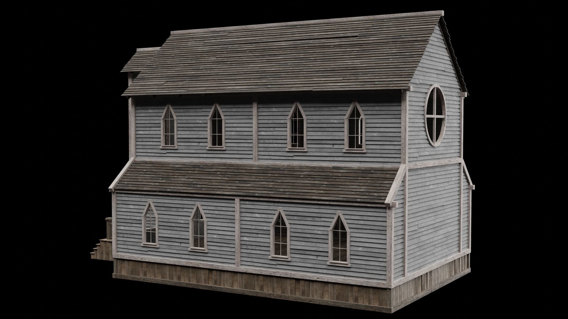 WILD WEST WESTERN CHURCH CHAPEL CATHEDRAL TEMPLE COLLECTION Low-poly 3D model_32